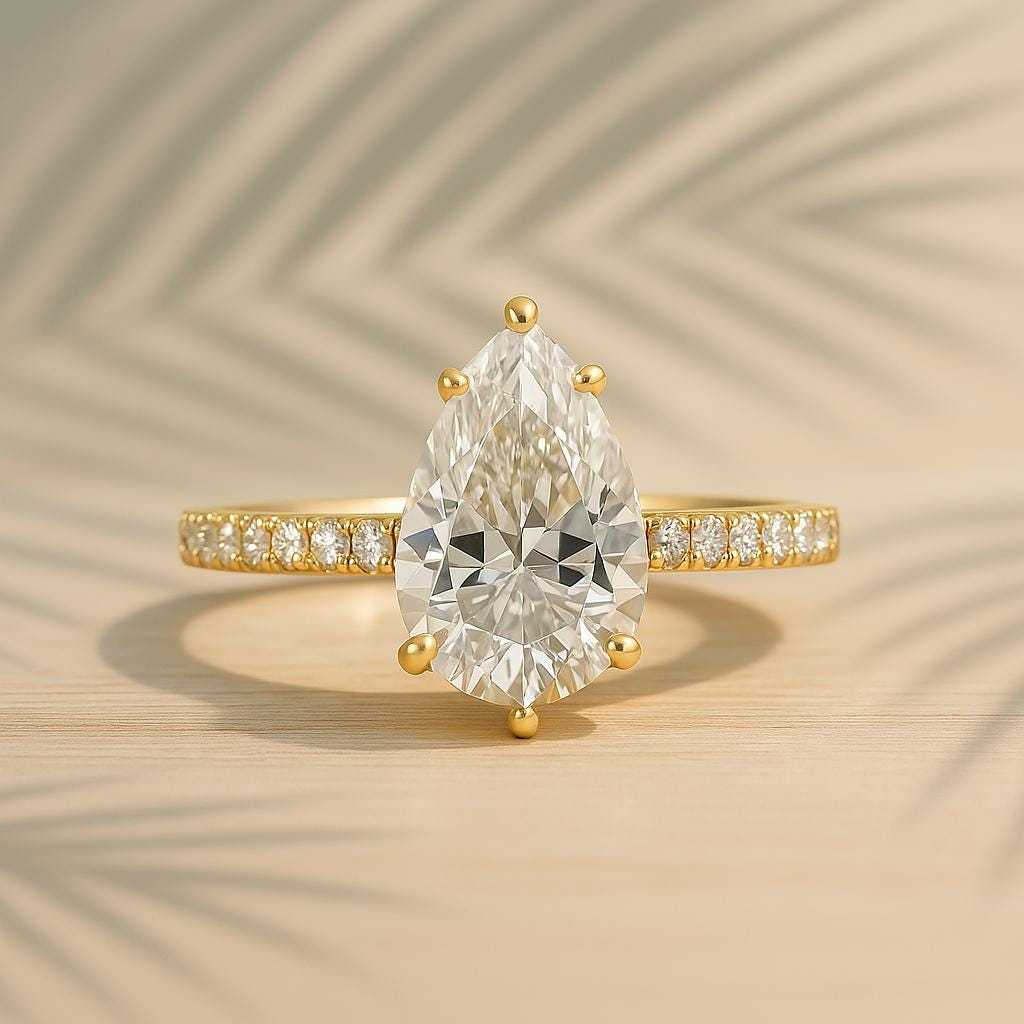 Pear Cut Diamond Halo Engagement Ring