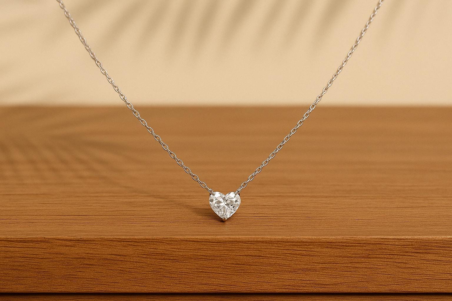 14K Gold 2.00 Ct Heart Cut Diamond Necklace