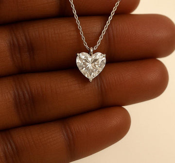 F VS1 2.00 Ct Heart Cut Diamond Necklace , Lab Grown Diamond Pendant,Diamond Solitaire Necklace, IGI Certified Lab Grown Diamond Pendant.