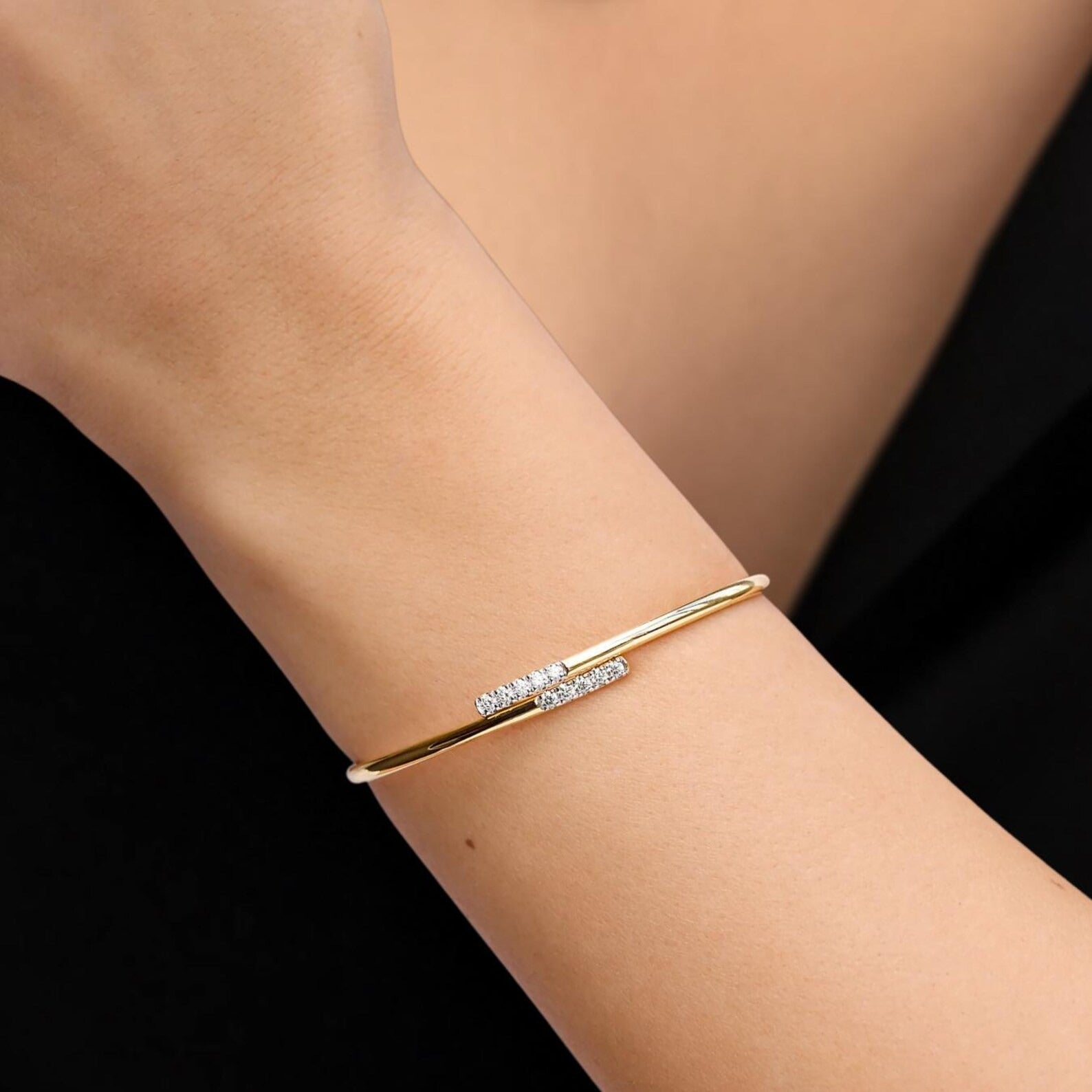 Lab Grown Diamond Bangle Minimalist Bracelet