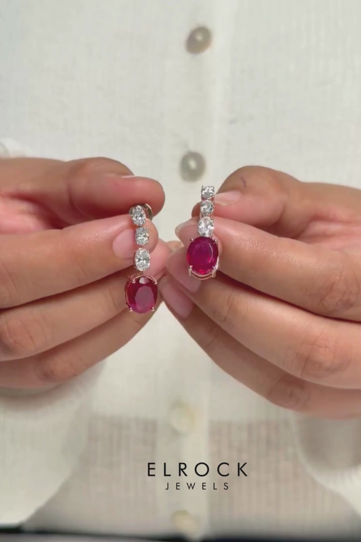 Oval Cut Red Ruby Gemstone Tennis Necklace set