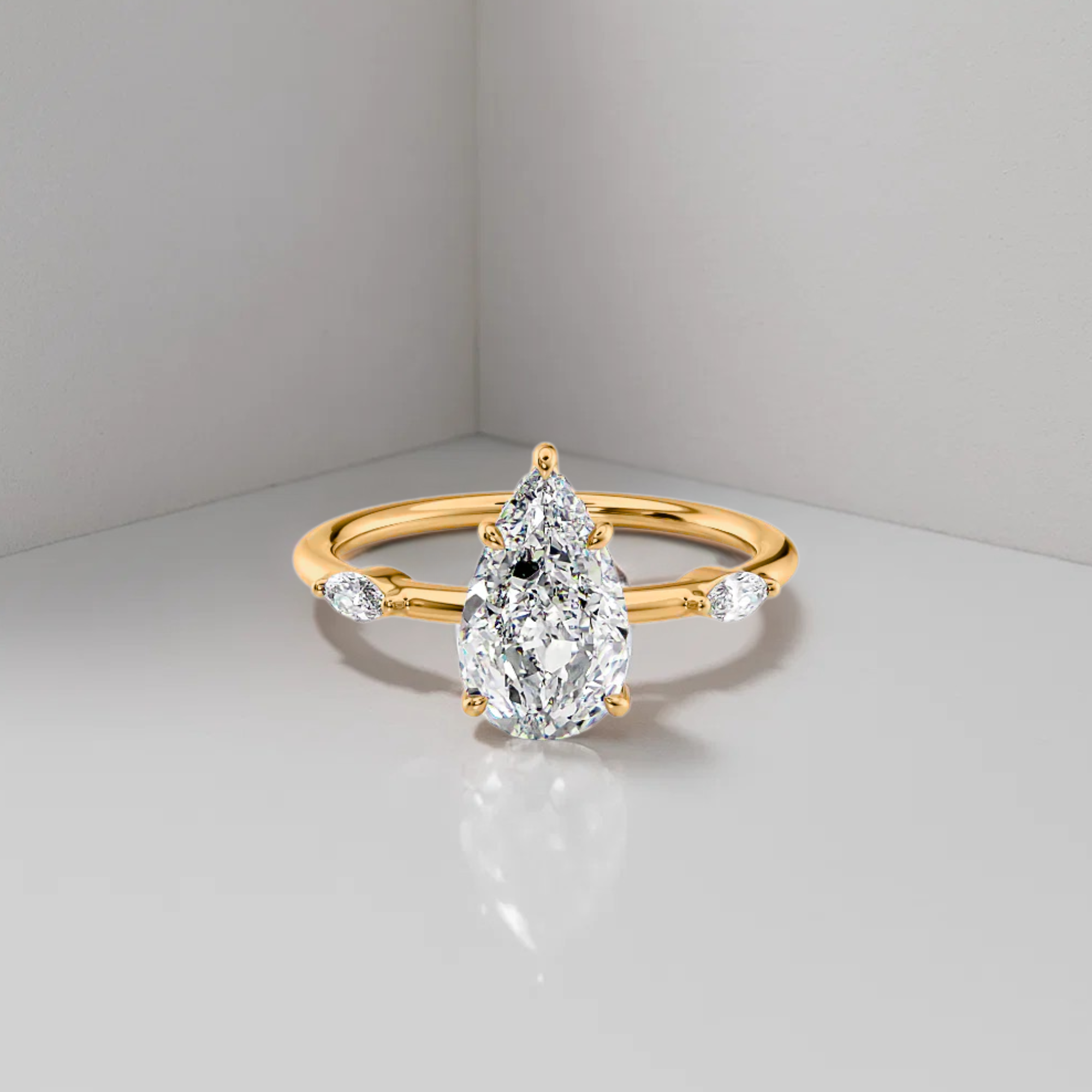 14K Gold Lab Grown Diamond Solitaire Engagement Ring