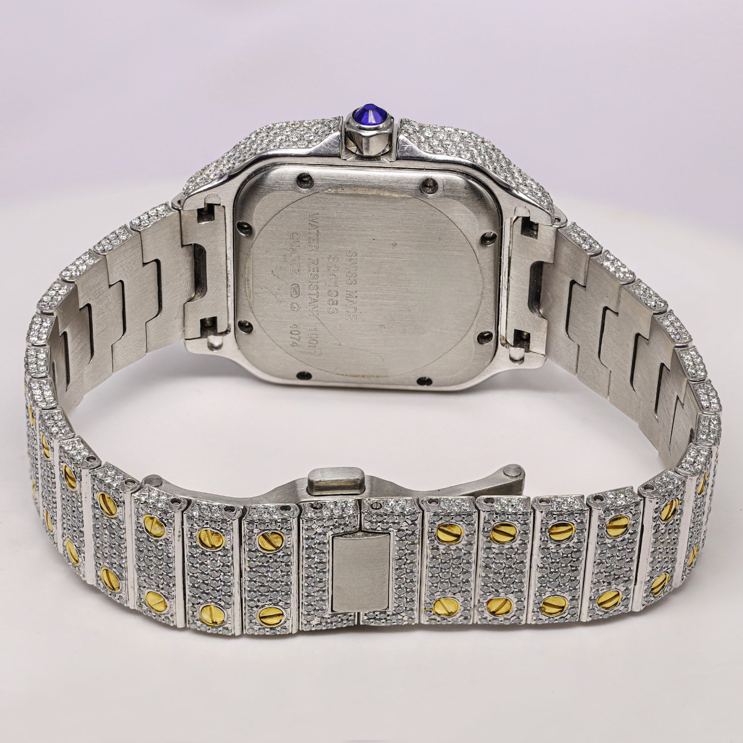 Moissanite With Roman Dial Hip Hop Watch For Men