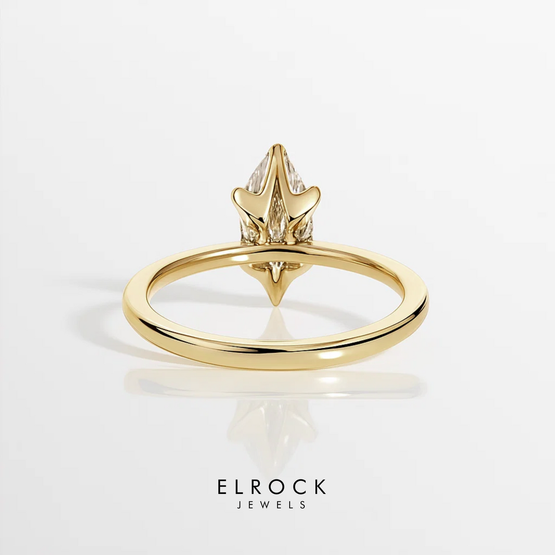 Elegant Marquise Diamond Ring in Yellow Gold 1 to 5 Carat Lab Grown Diamond Engagement Ring