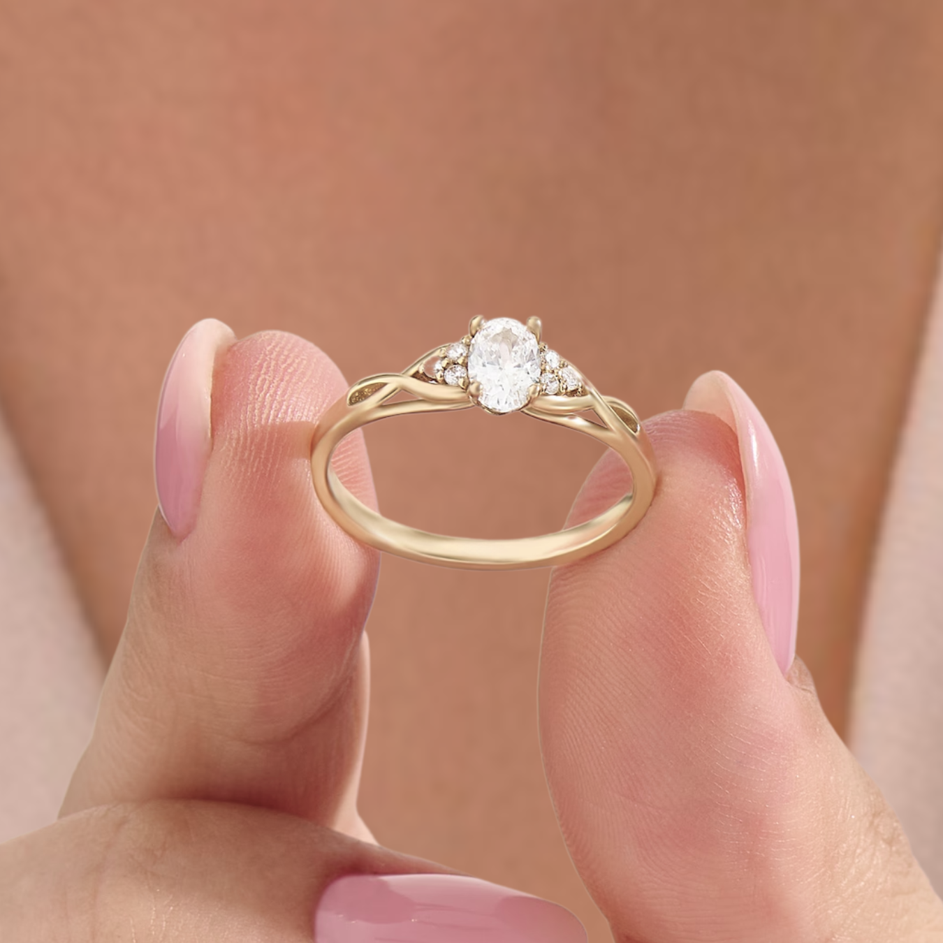 14K Gold 0.30 Carat Braided Band Lab Grown Diamond Engagement Ring