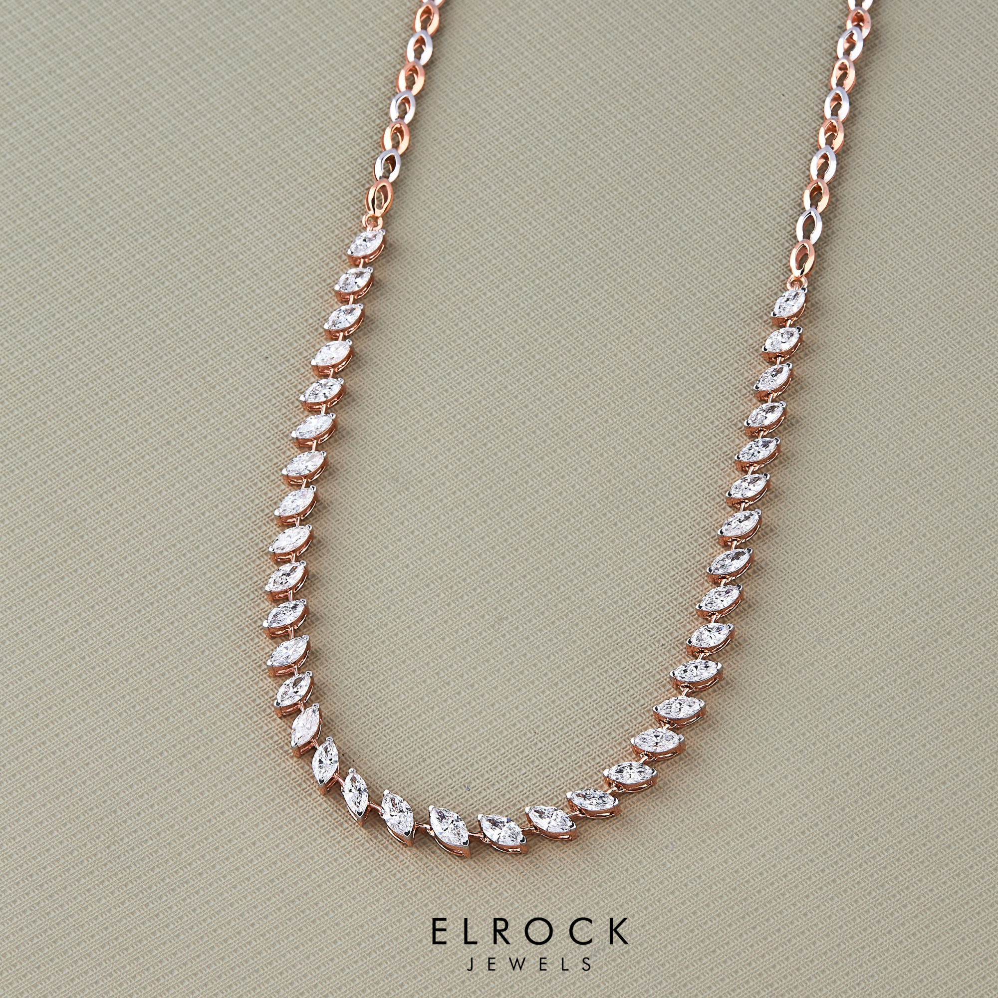 Marquise Cut  Diamond Tennis Necklace