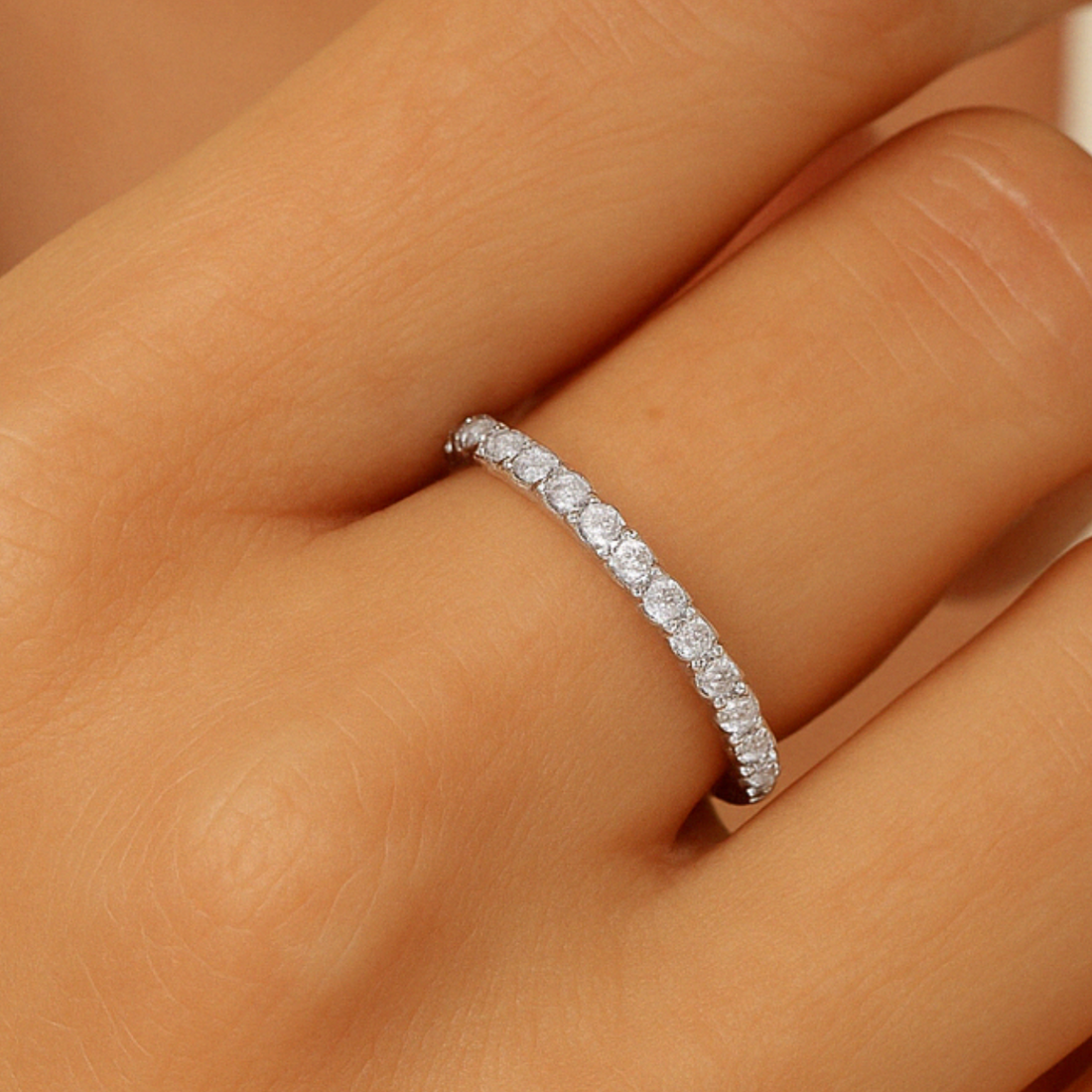 3/4 Eternity Lab Grown Diamond 14K Gold Wedding Band