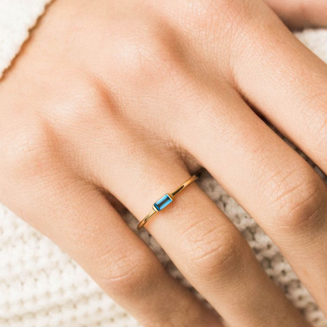 London Blue Topaz ring Unique Yellow Gold Engagement Ring