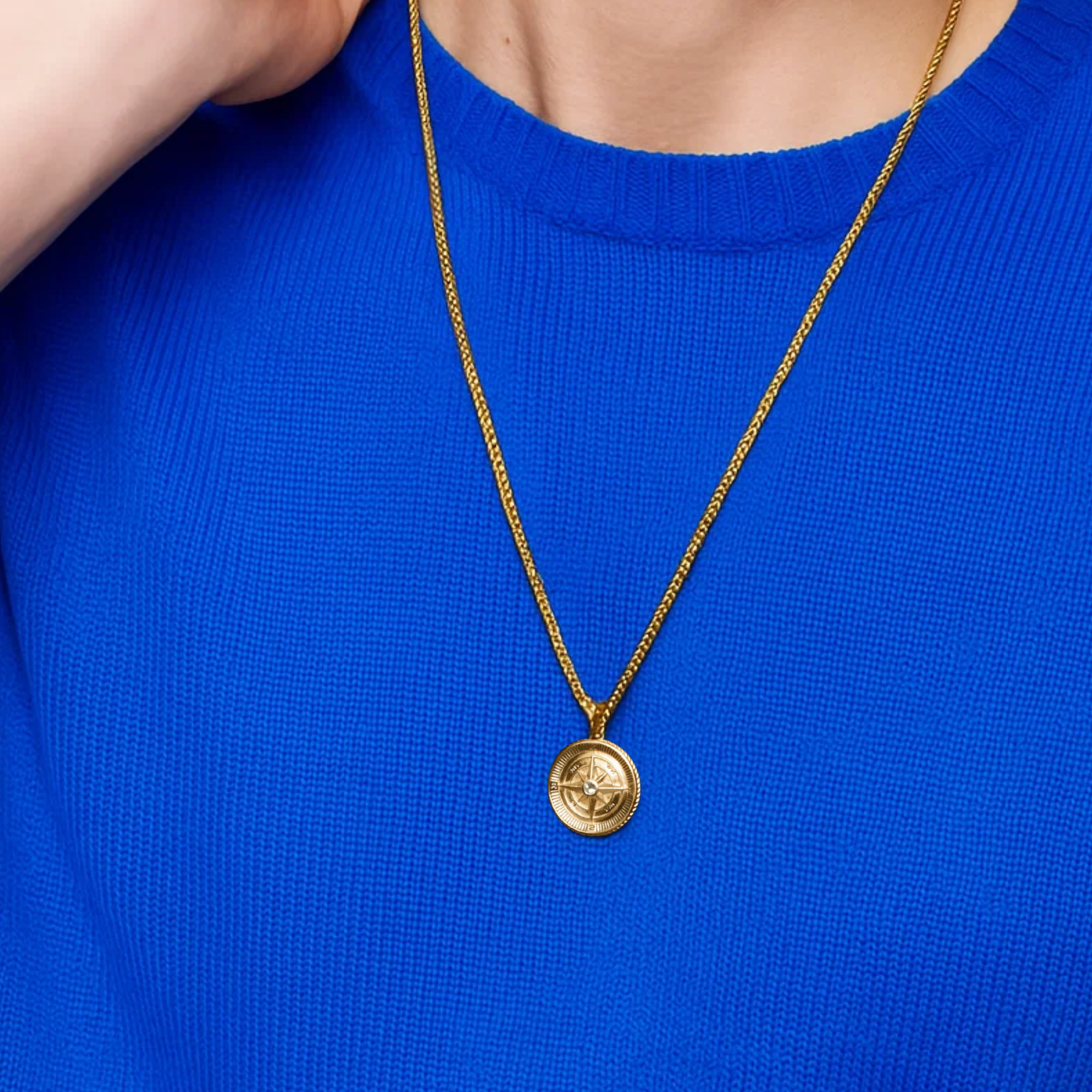  Diamond Compass Medallion Pendant