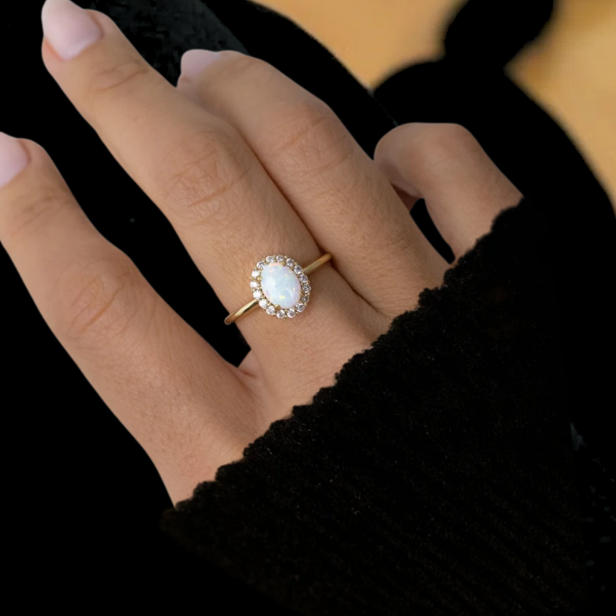 Opal Ring, Dainty Ring
