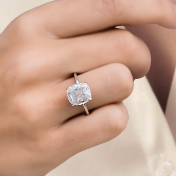 Elongated Cushion Diamond Engagement Ring Solitaire Cushion Anniversary Ring,14k gold