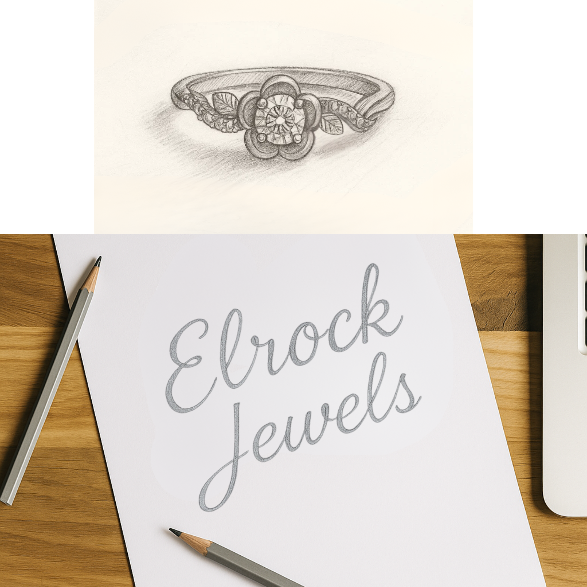 14K Gold Flower Lab Grown Diamond Engagement Ring