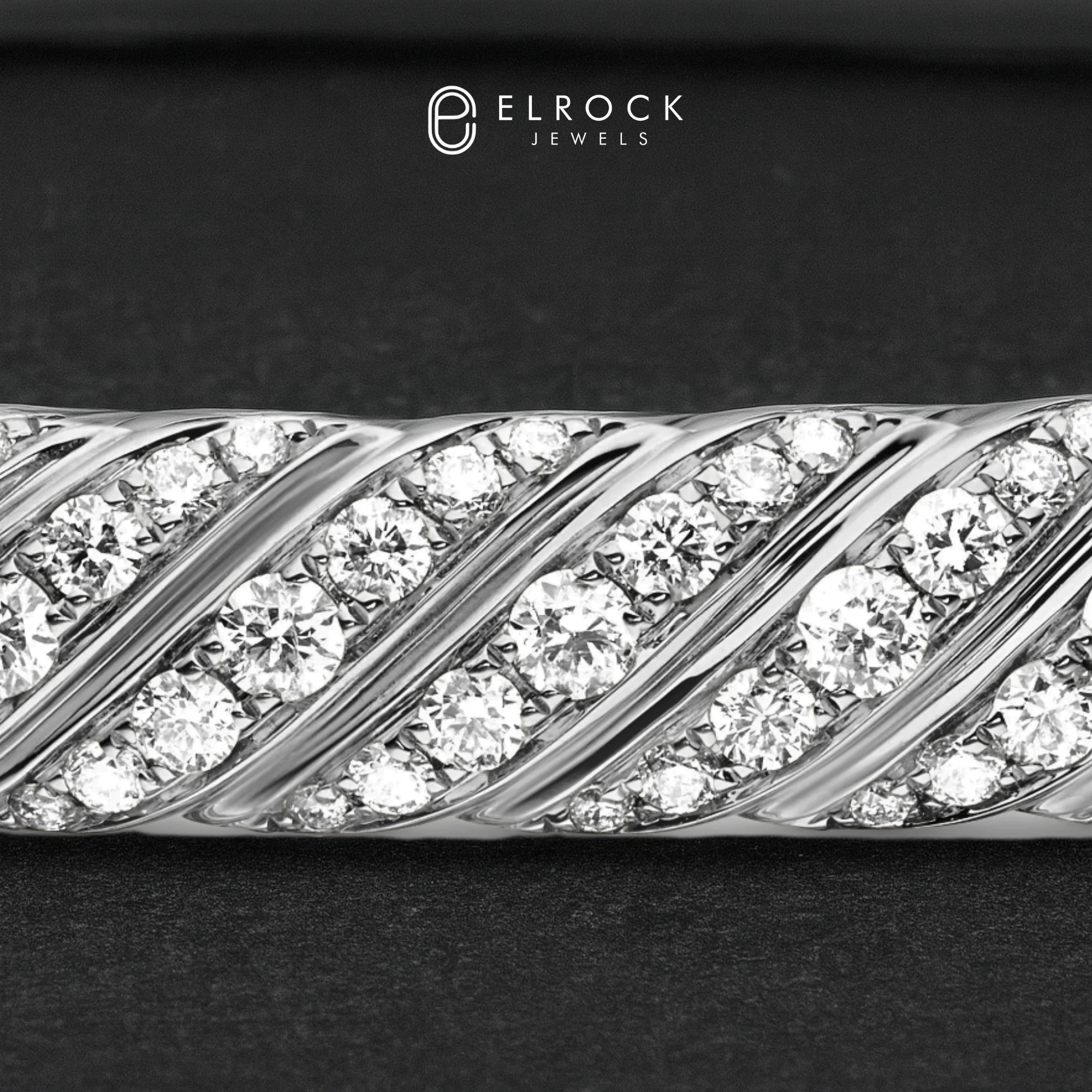 14K Gold Dainty Cable Bangle, Lab Grown Diamond Twisted Bangle