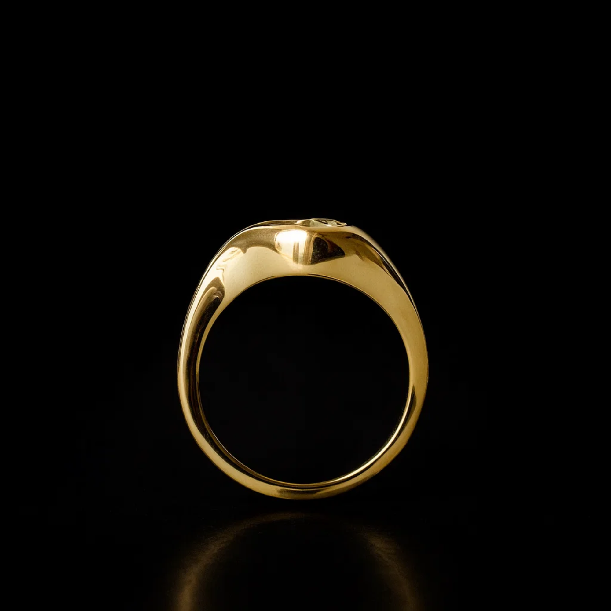  Gold Bezel Setting Pear Shaped Lab Grown Diamond Engagement Ring
