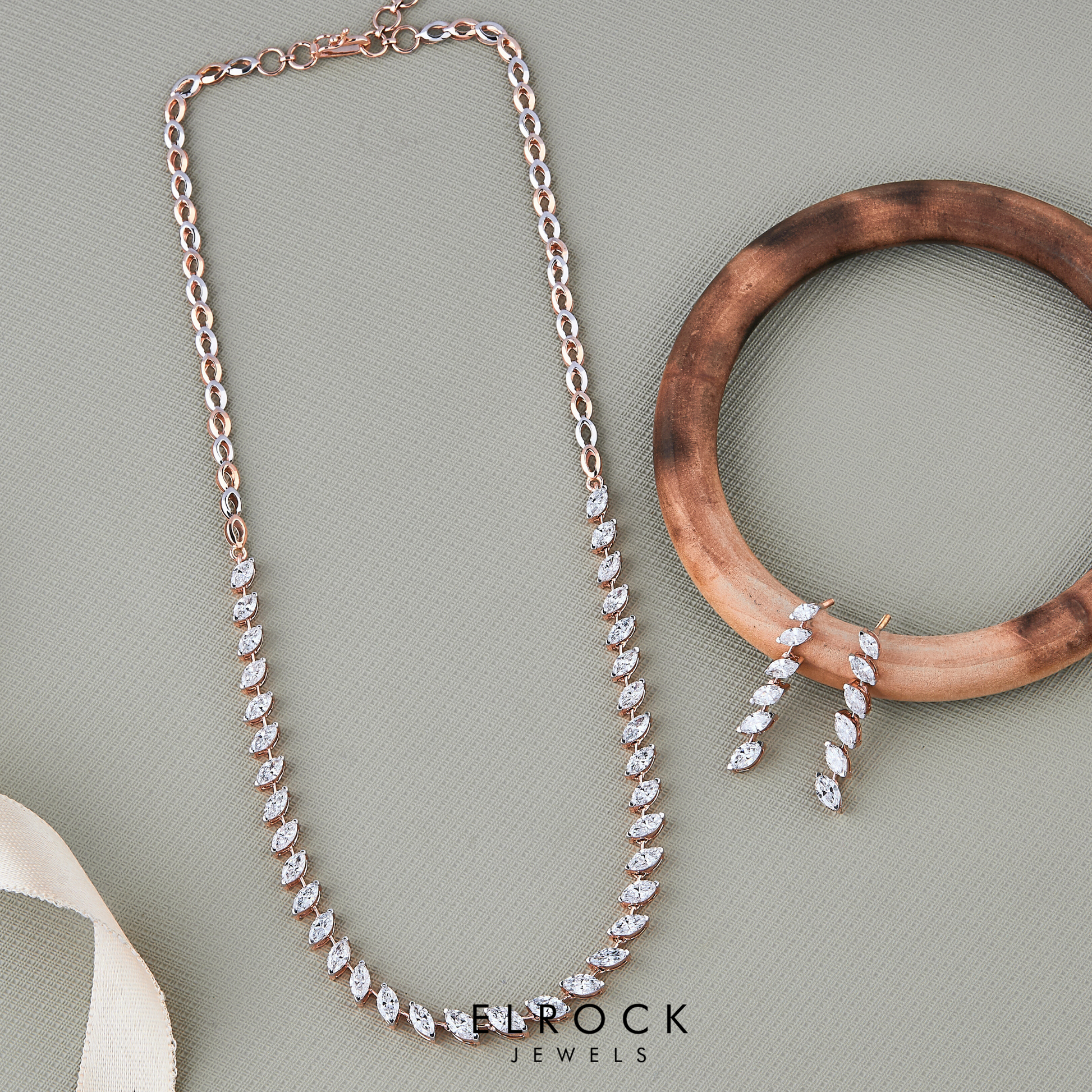 Marquise Cut  Diamond Tennis Necklace