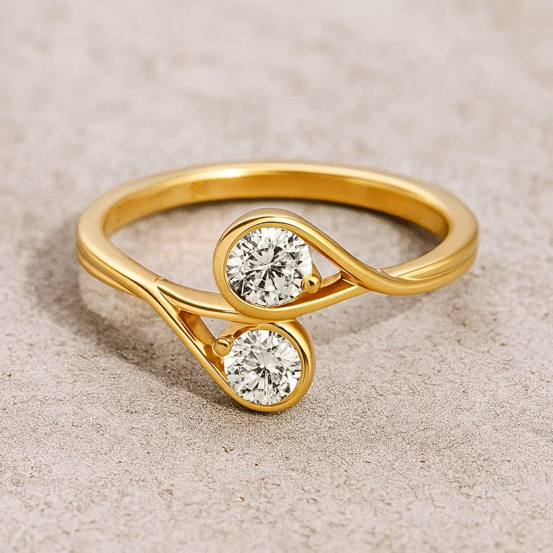 14K Solid Gold Crisscross Lab Grown Infinite Diamond Anniversary Dainty Ring, Minimalist Promise Ring