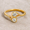 14K Solid Gold Crisscross Lab Grown Infinite Diamond Anniversary Dainty Ring, Minimalist Promise Ring