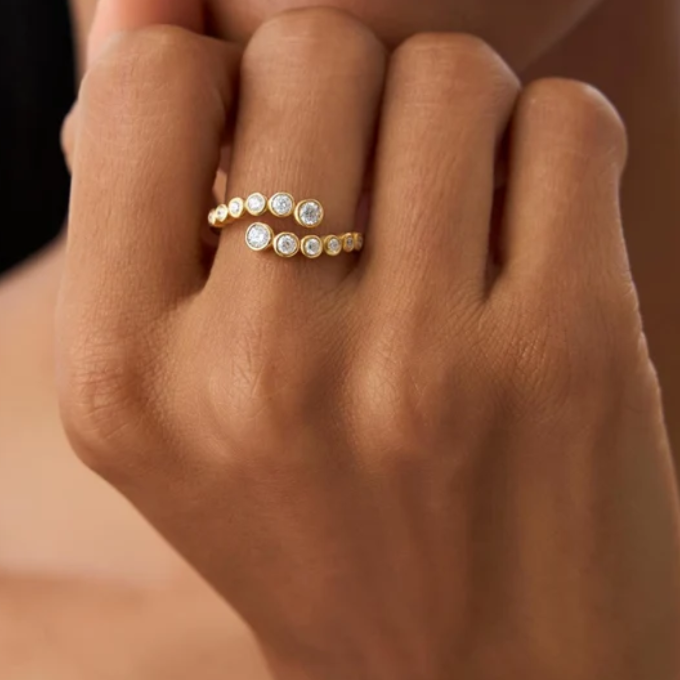 14K Gold 0.35 CT Diamond Statement Ring