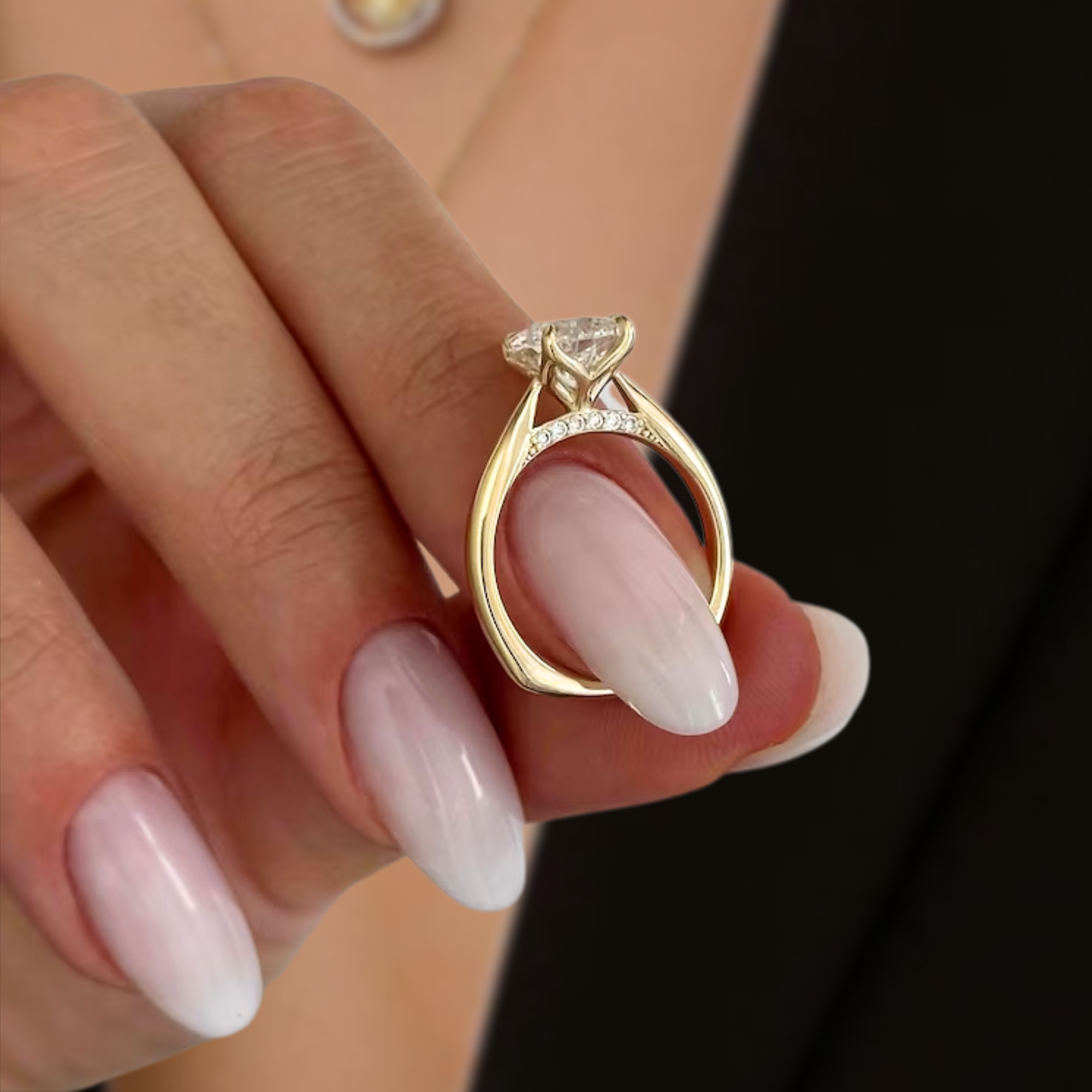 14K Gold 2 Carat Pear Cut Lab Grown Diamond Engagement Ring