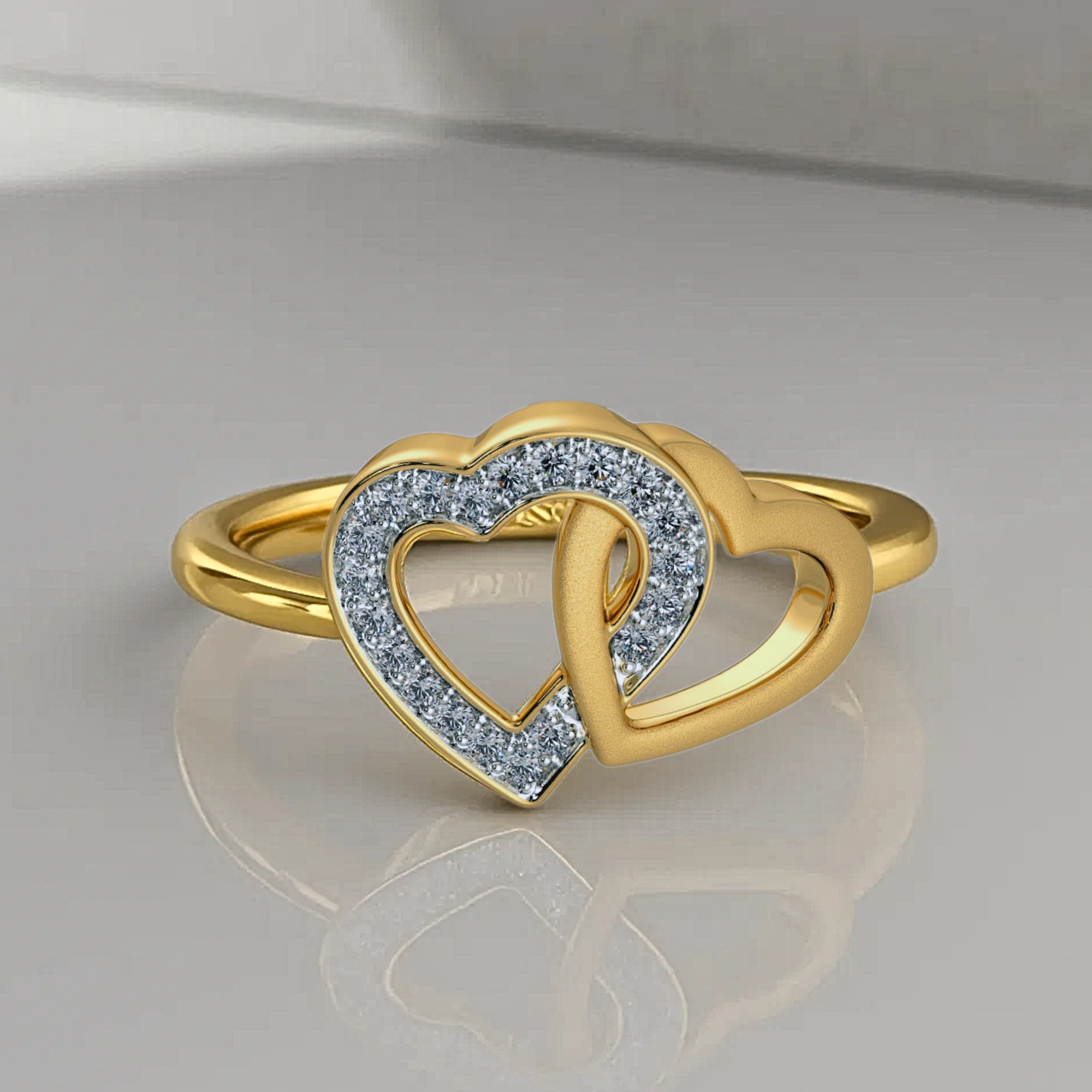 14K Gold Promise to Heart Diamond Ring