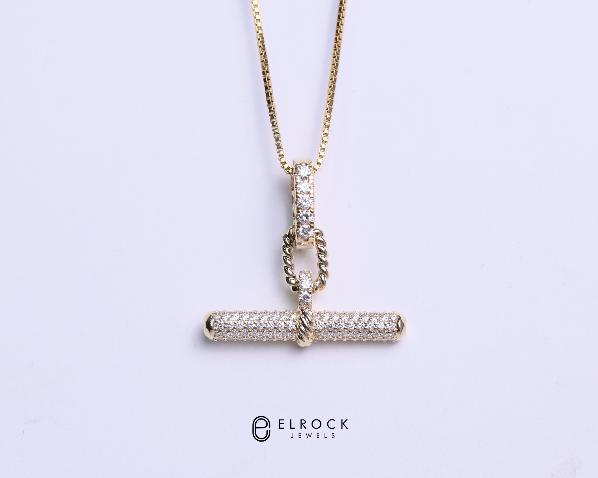 14K Gold Dainty Diamond Pave Pendant