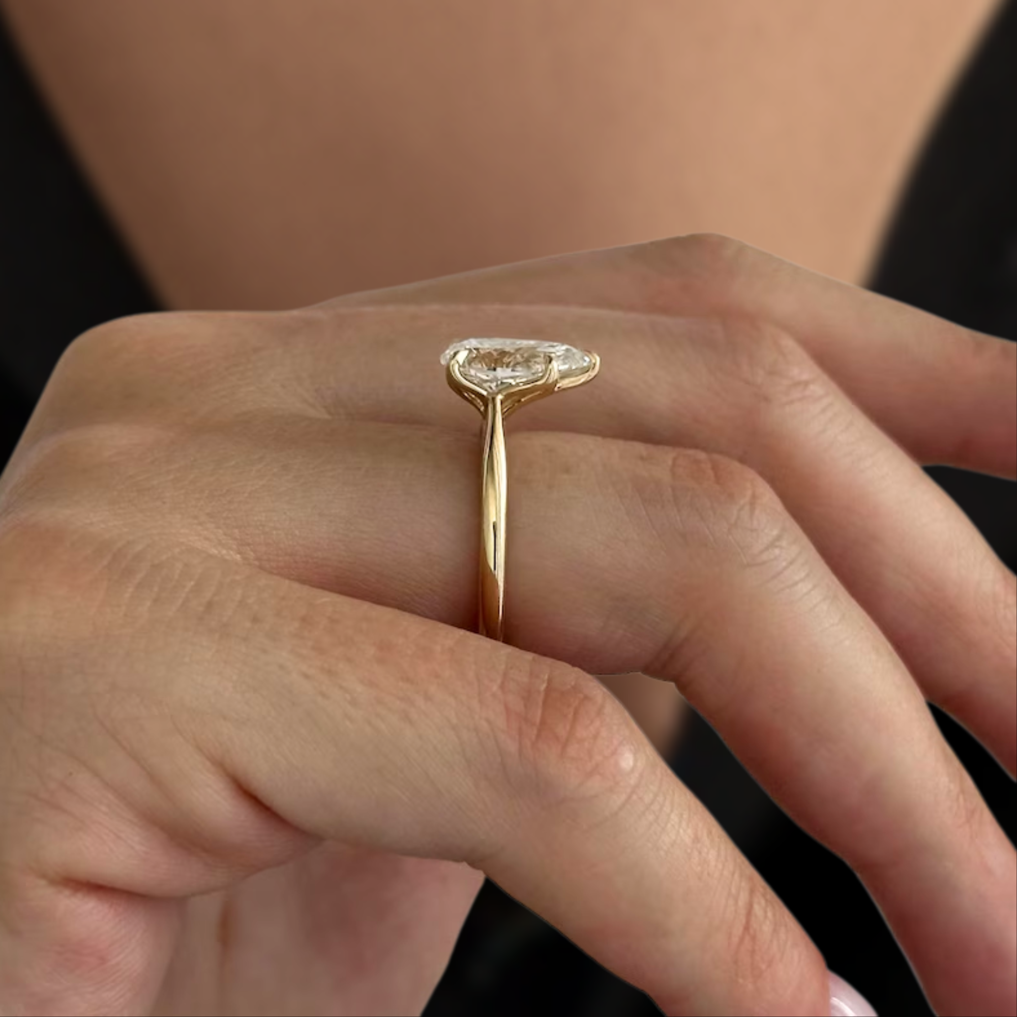 2 Carat Pear Cut Lab Grown Diamond Ring