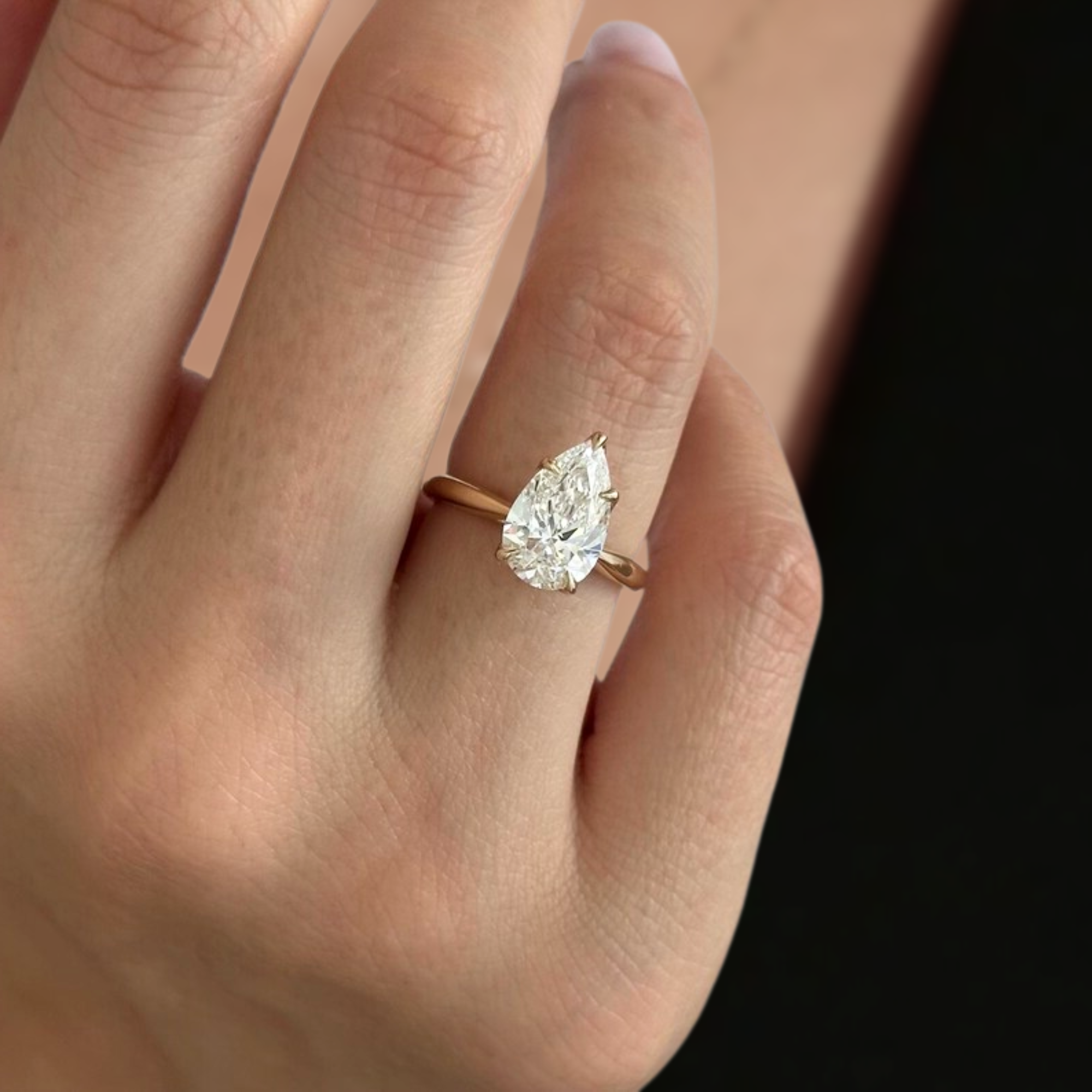 2 Carat Pear Cut Lab Grown Diamond Ring