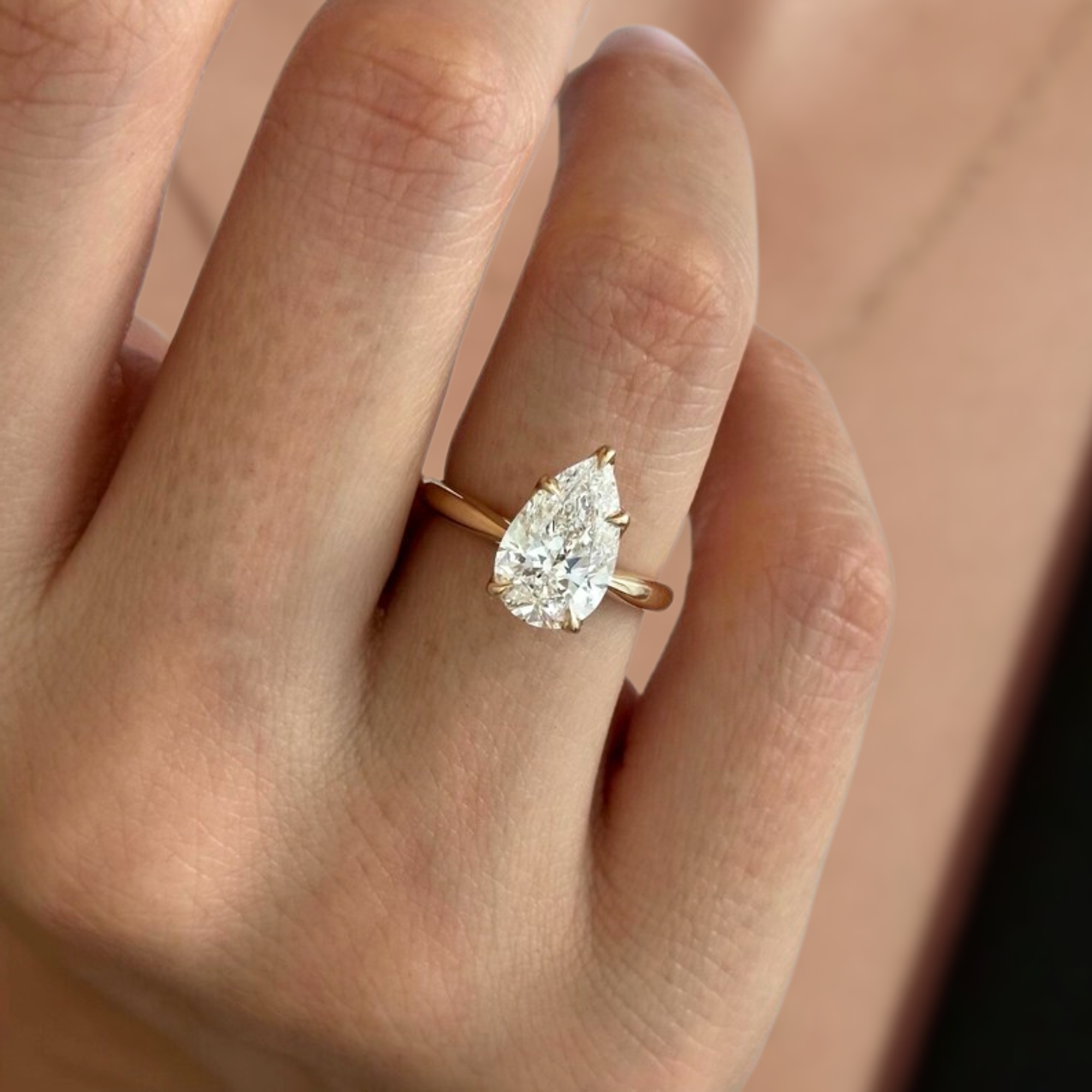 2 Carat Pear Cut Lab Grown Diamond Ring