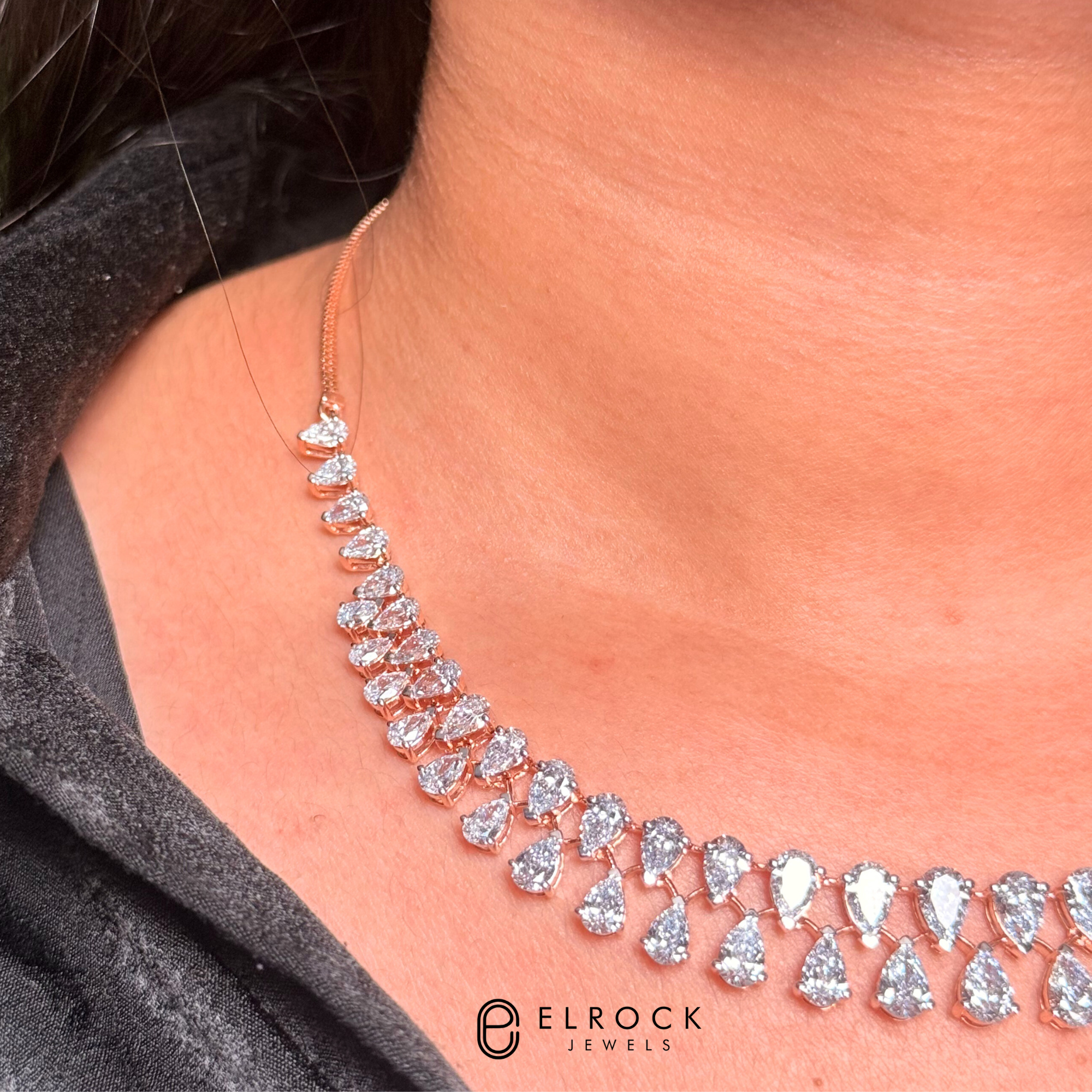 Pear Shape Diamond Necklace