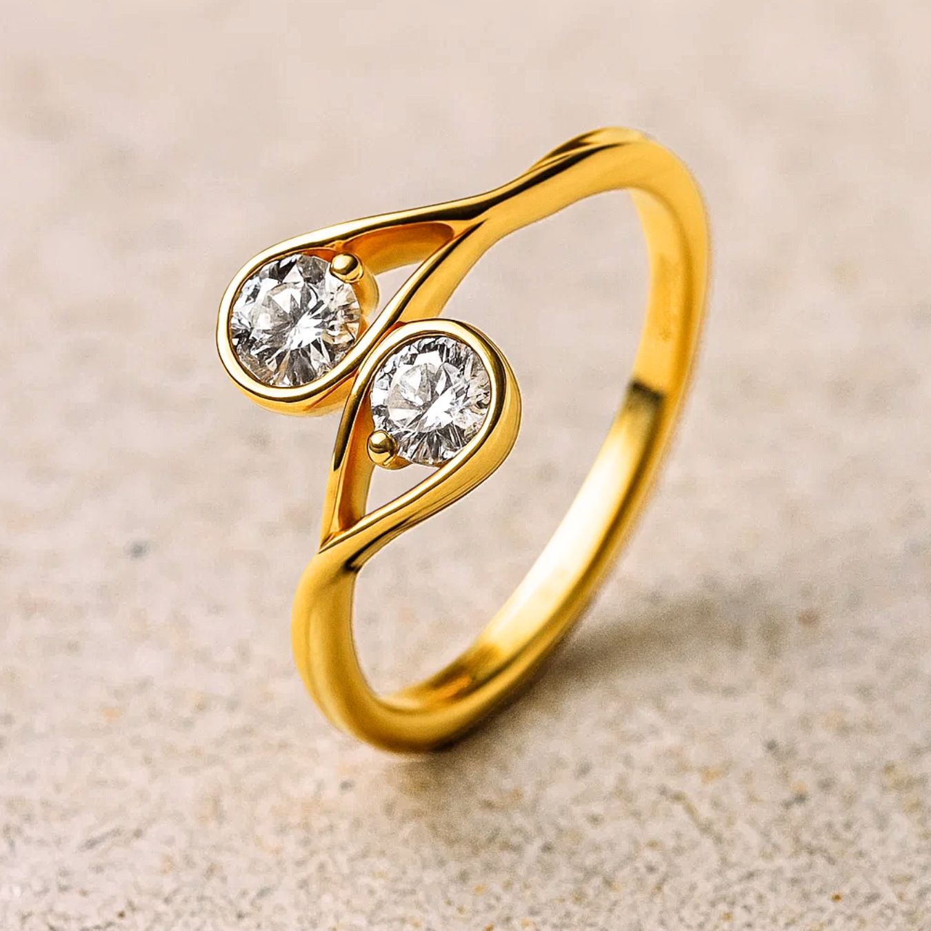 14K Solid Gold Crisscross Lab Grown Infinite Diamond Anniversary Dainty Ring, Minimalist Promise Ring