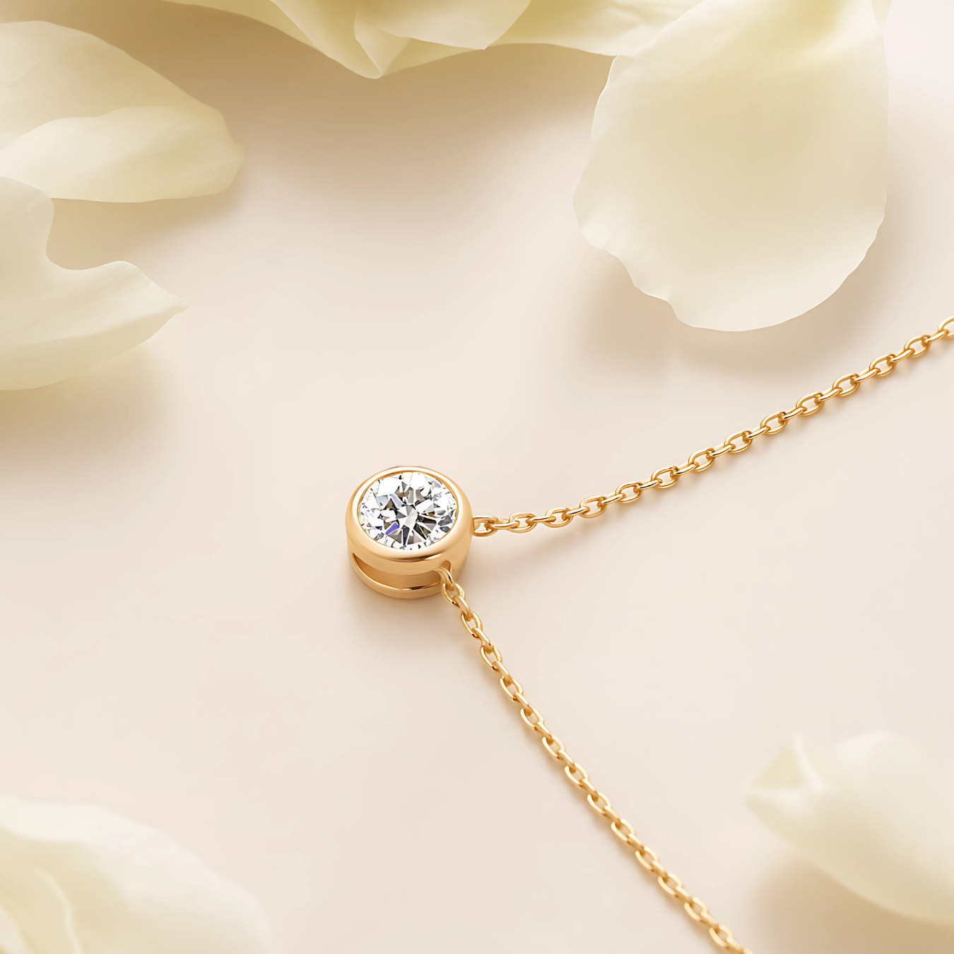 Round Solitaire Pendant Necklace