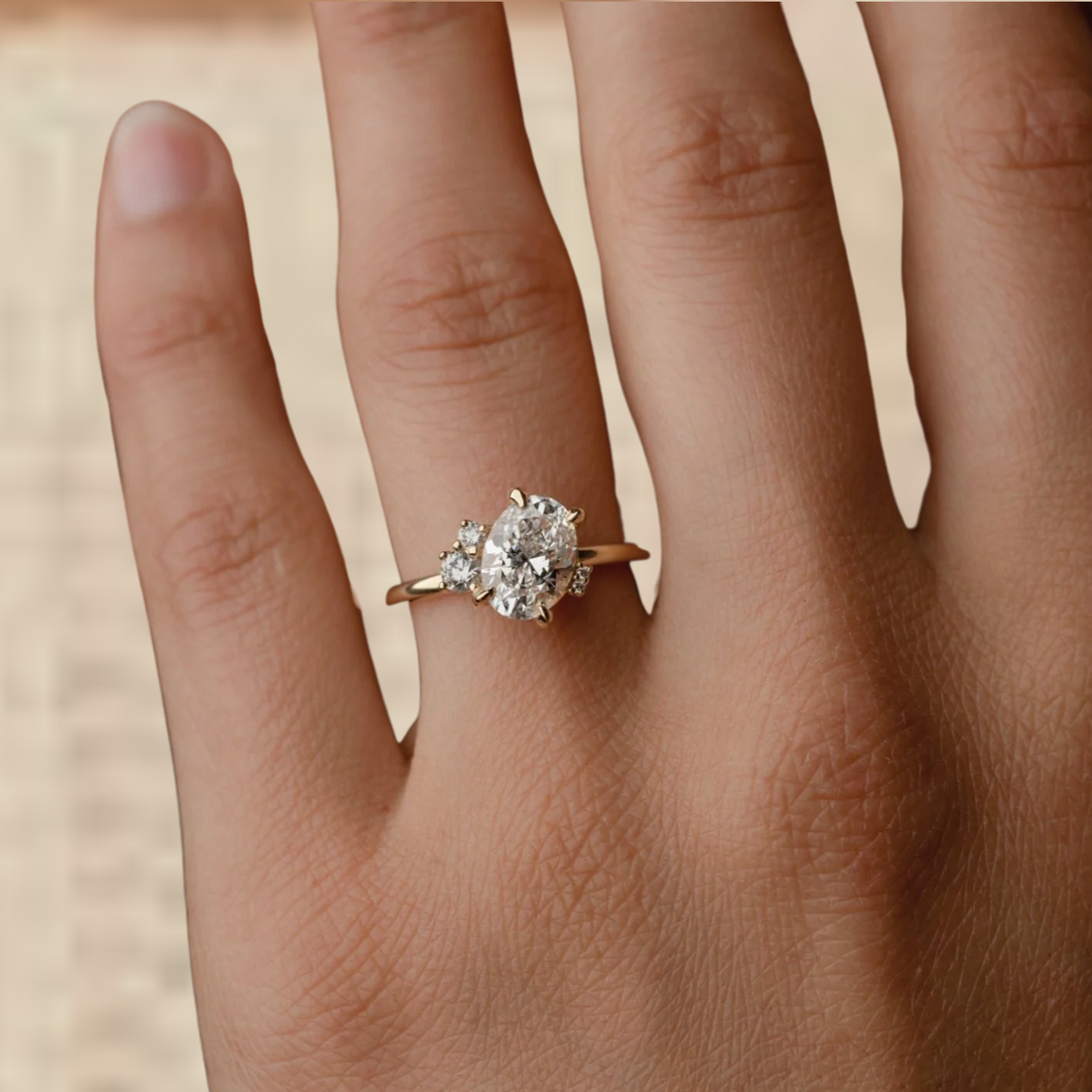 2CT Oval Lab Grown Diamond Ring With Prong Eternity Engagement Ring For Her