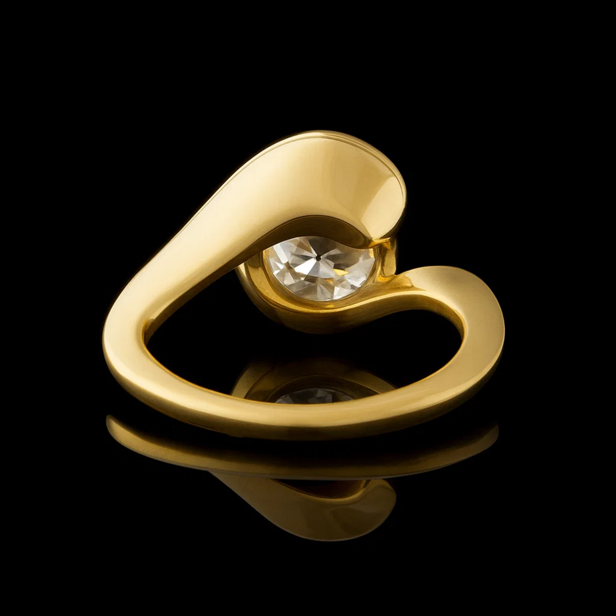 Gold Celtic Style Solitaire Lab Diamond Engagement Ring 