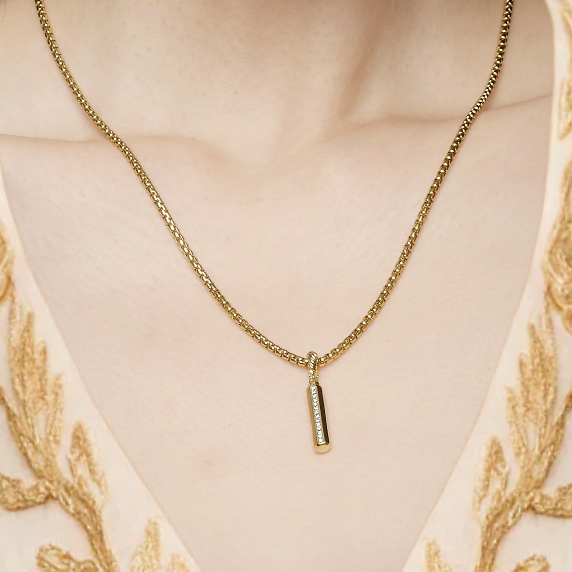  Diamond Vertical Bar Necklace