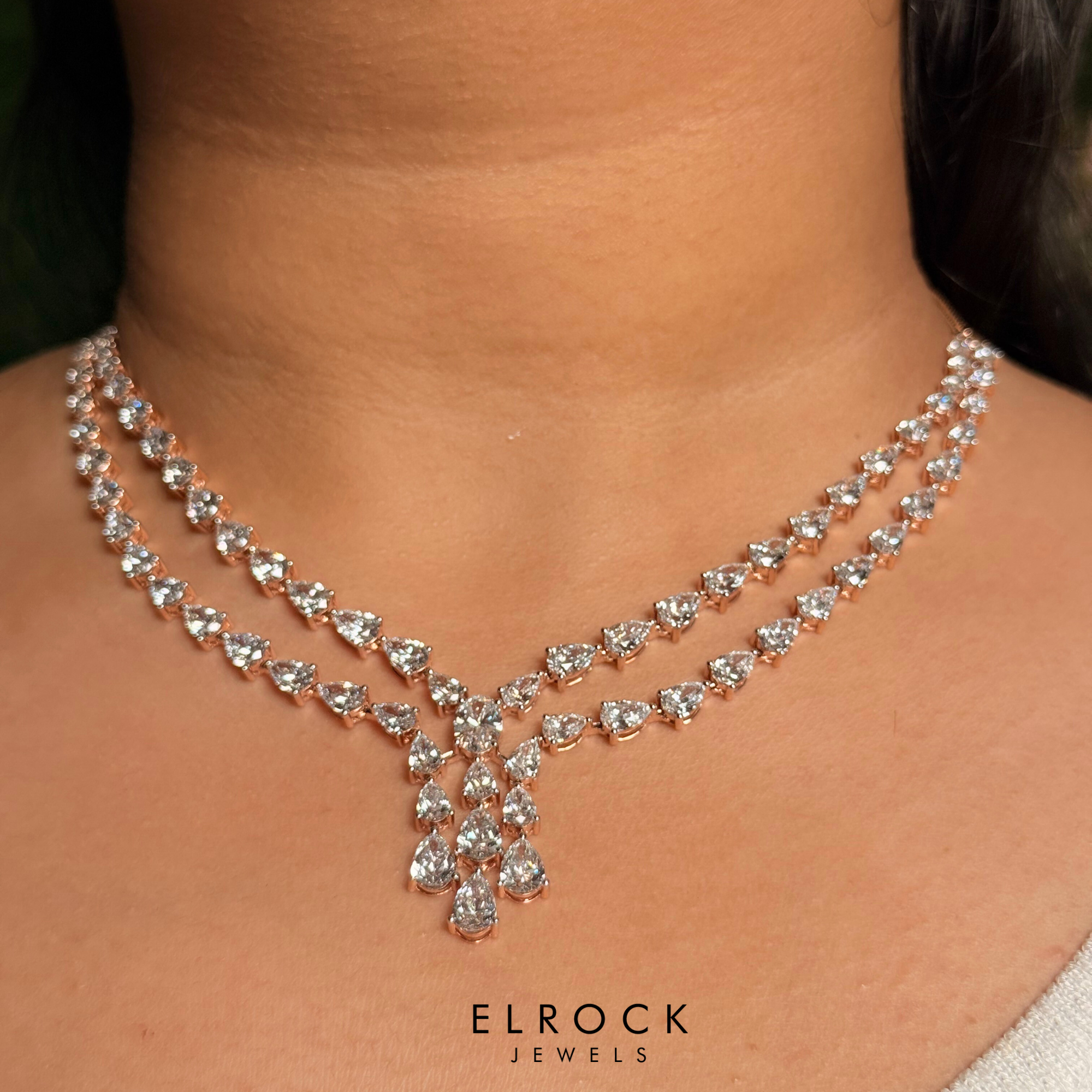 Oval & Pear Cut Diamond Necklace