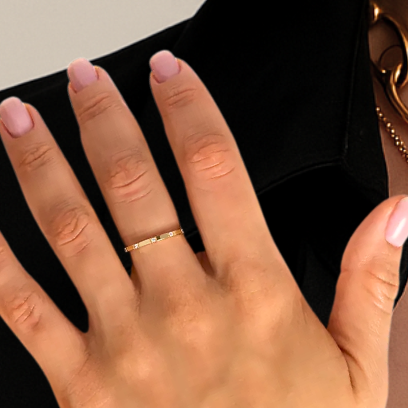 Diamond Wedding Band / 14kt Yellow Gold Band