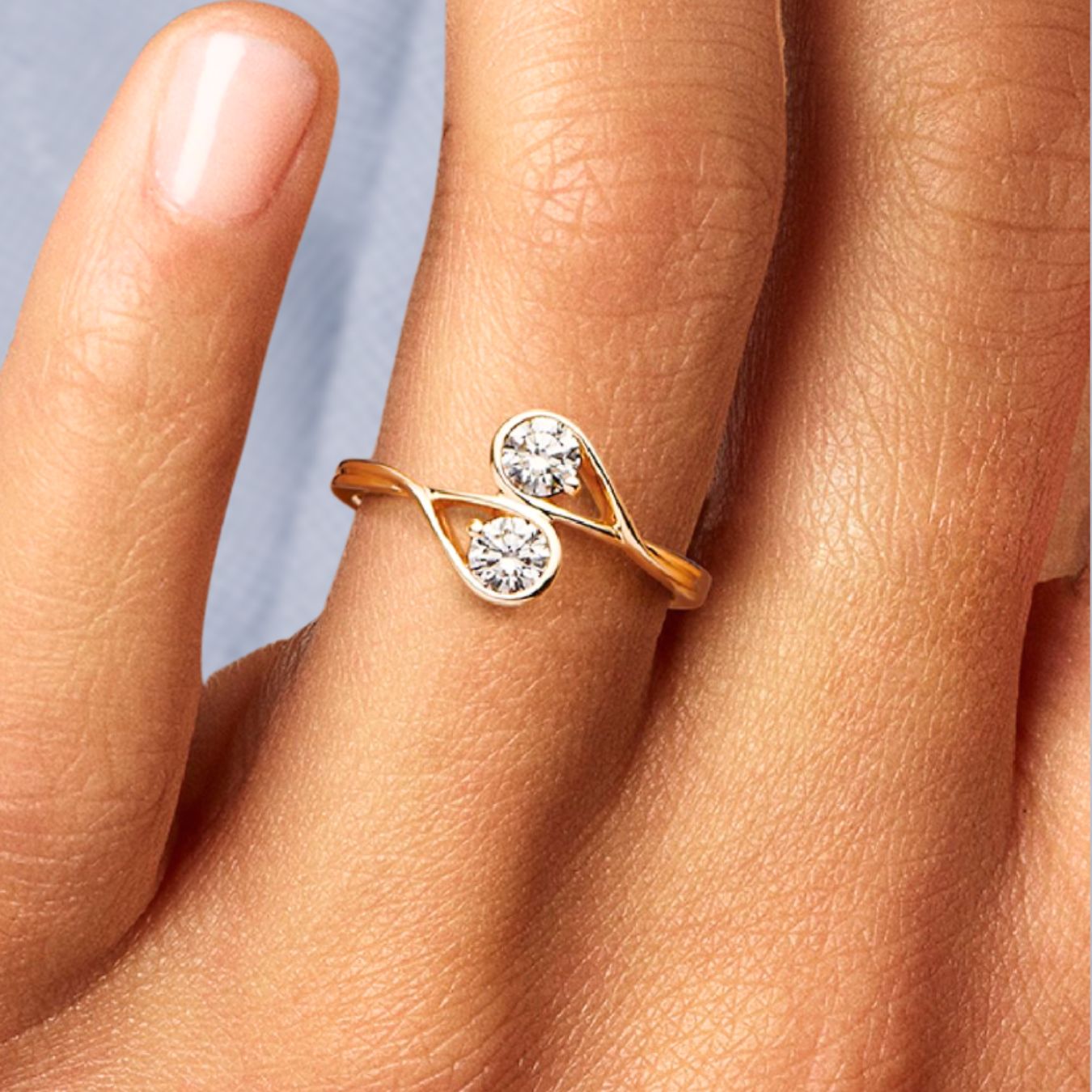 14K Solid Gold Crisscross Lab Grown Infinite Diamond Anniversary Dainty Ring, Minimalist Promise Ring