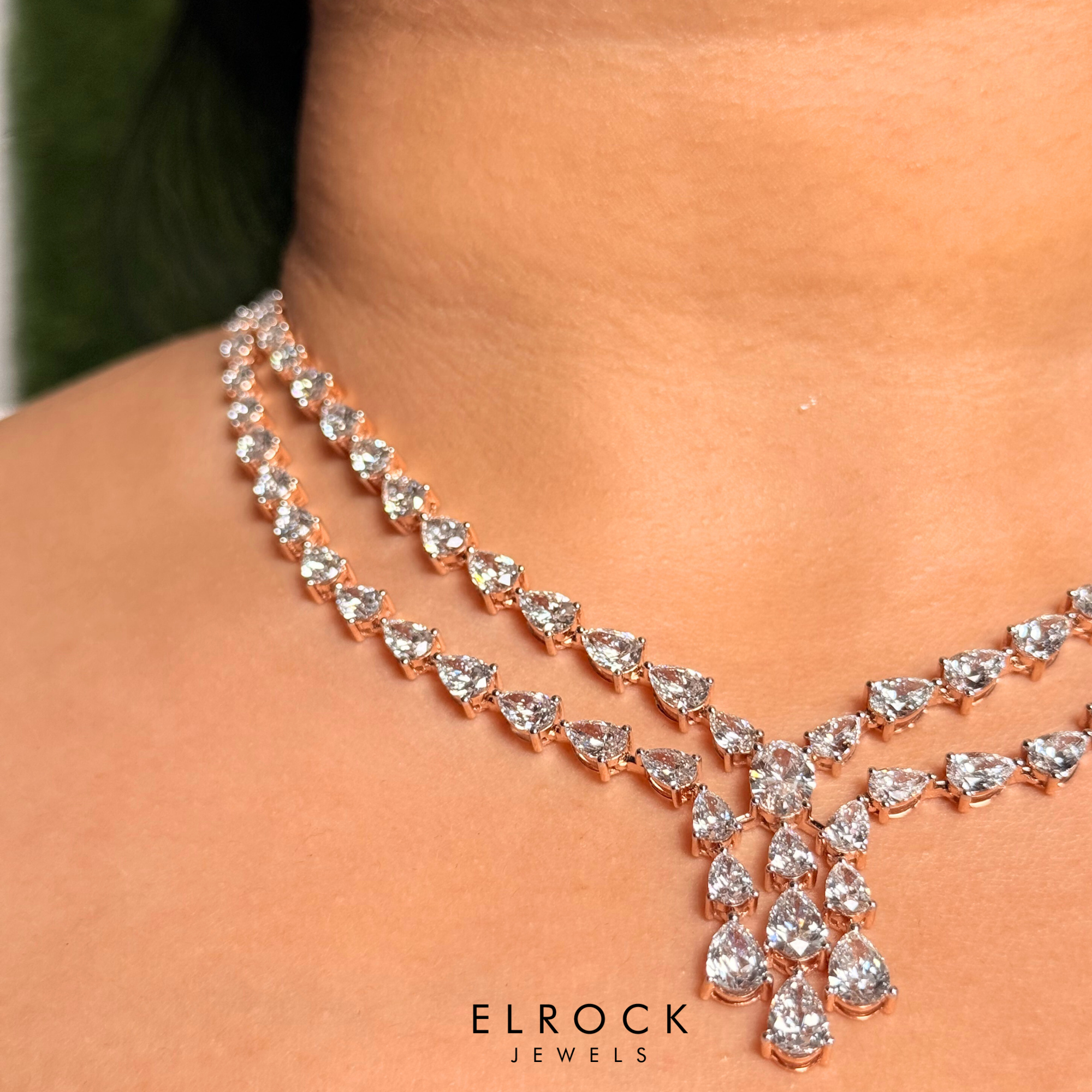 Oval & Pear Cut Diamond Necklace