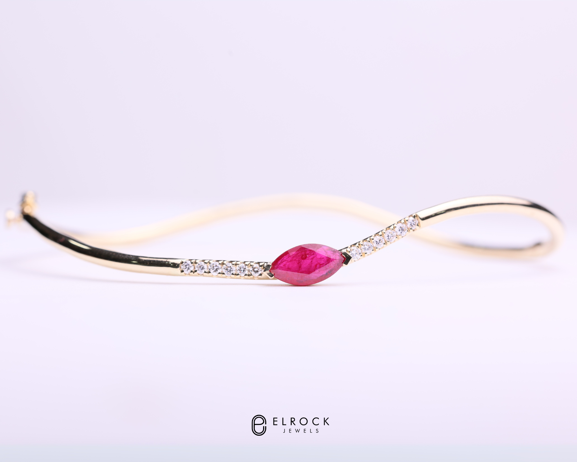 14K Gold Round Red Ruby Gemstone Birthstone Bracelets