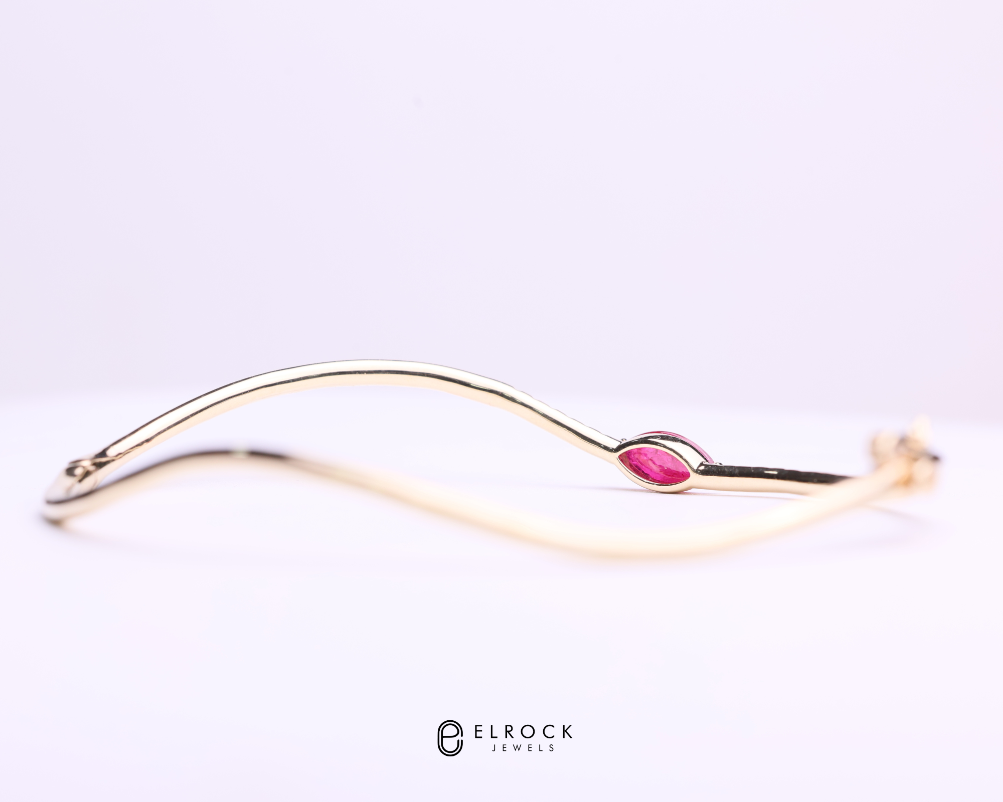 14K Gold Round Red Ruby Gemstone Birthstone Bracelets