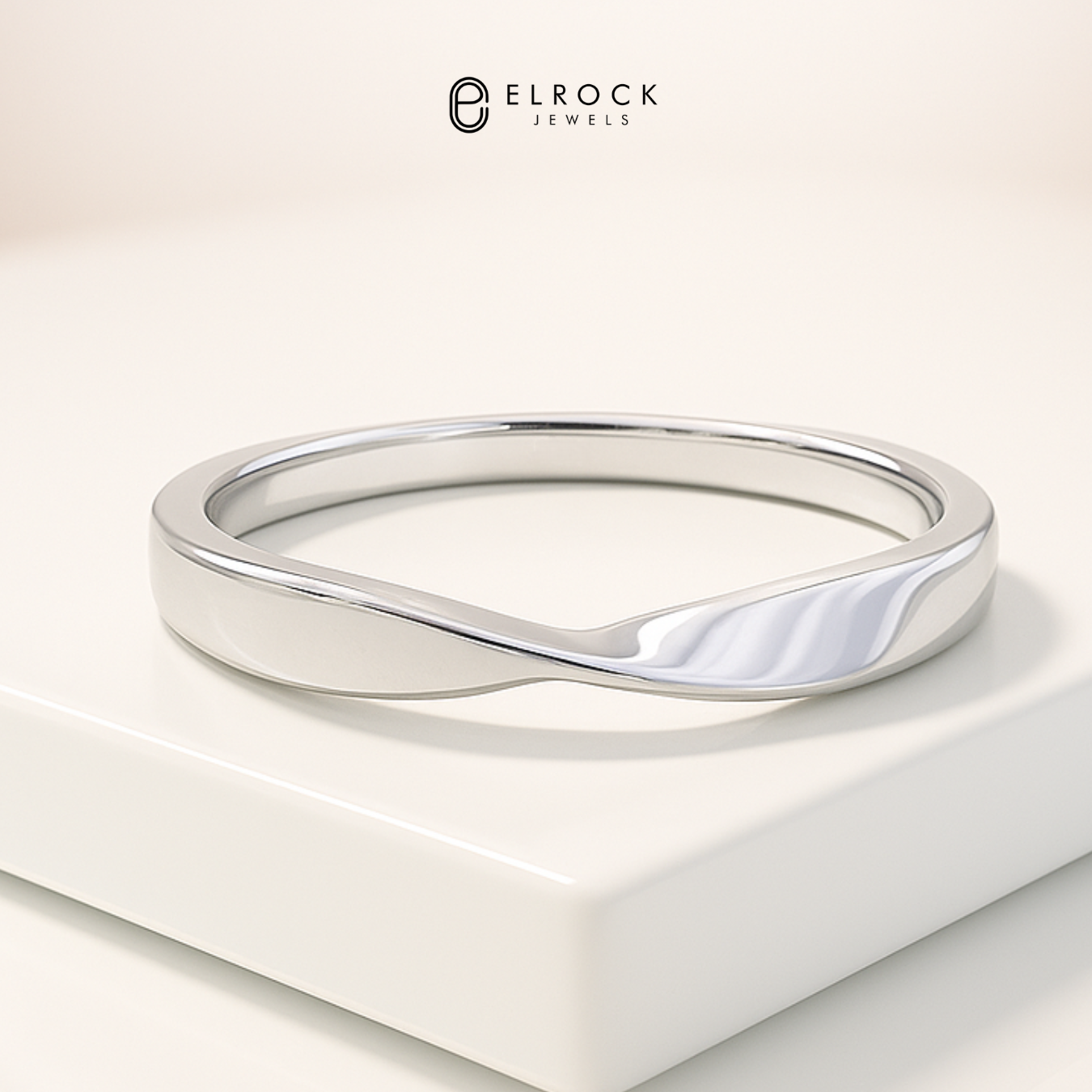 14k Gold Mobius Wedding Band, Solid Gold Twist Ring, Men's Women's Simple Matching Band