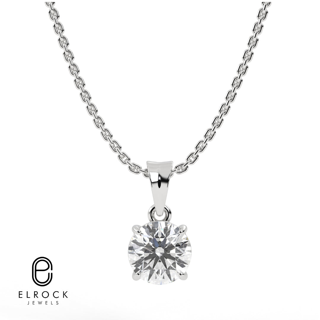 Round-Cut Lab-Grown Diamond Pendant Necklace | Sustainable Luxury by Elrock Jewels™