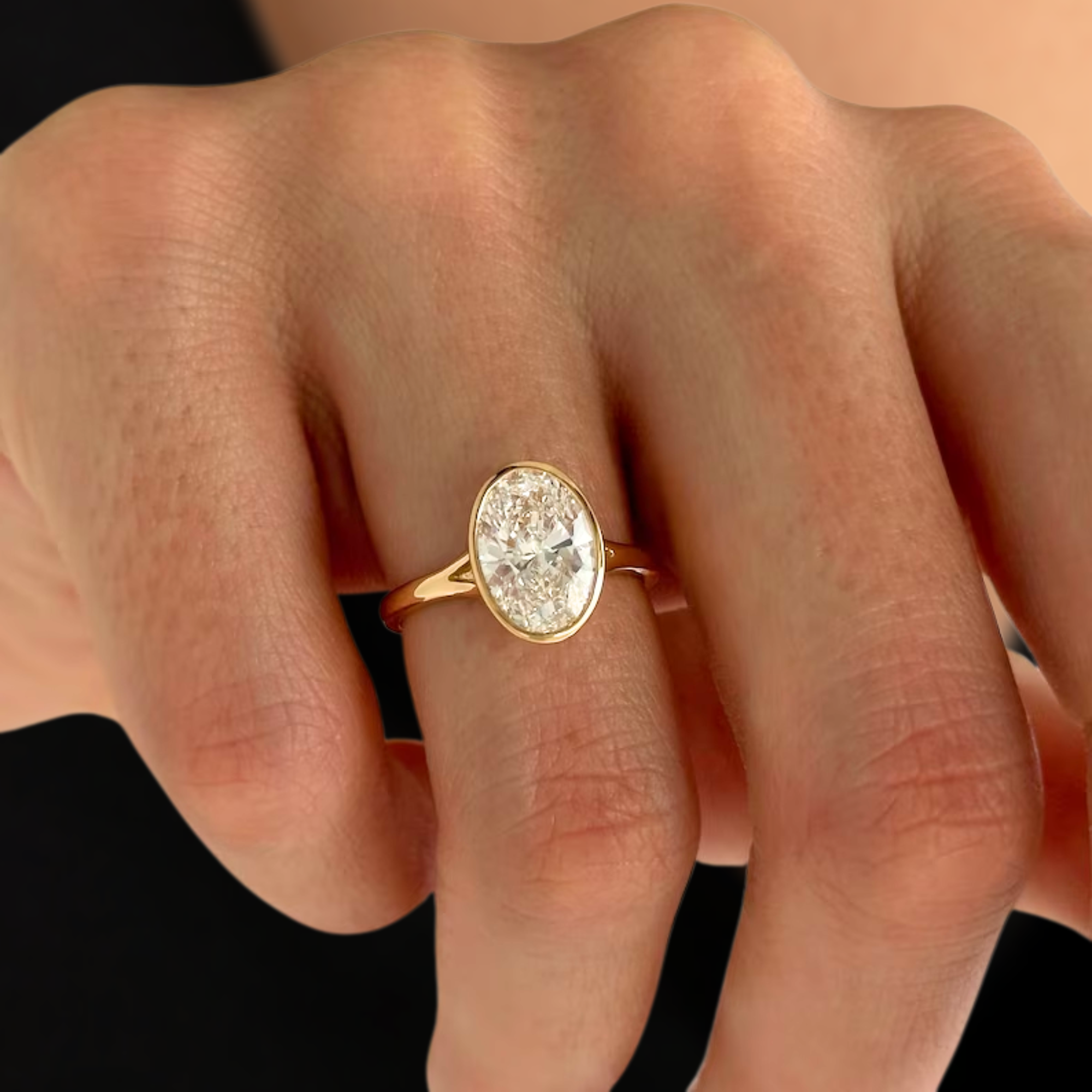 Oval Lab Grown Diamond Solitaire Ring