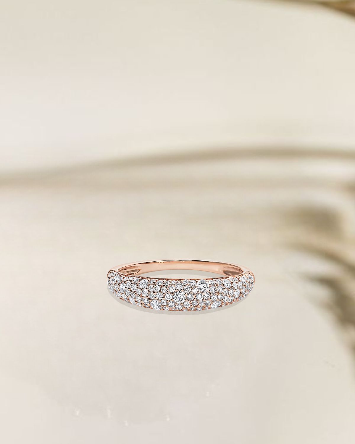 14K Gold Lab Grown Minimalist Solid Pave Wedding Band