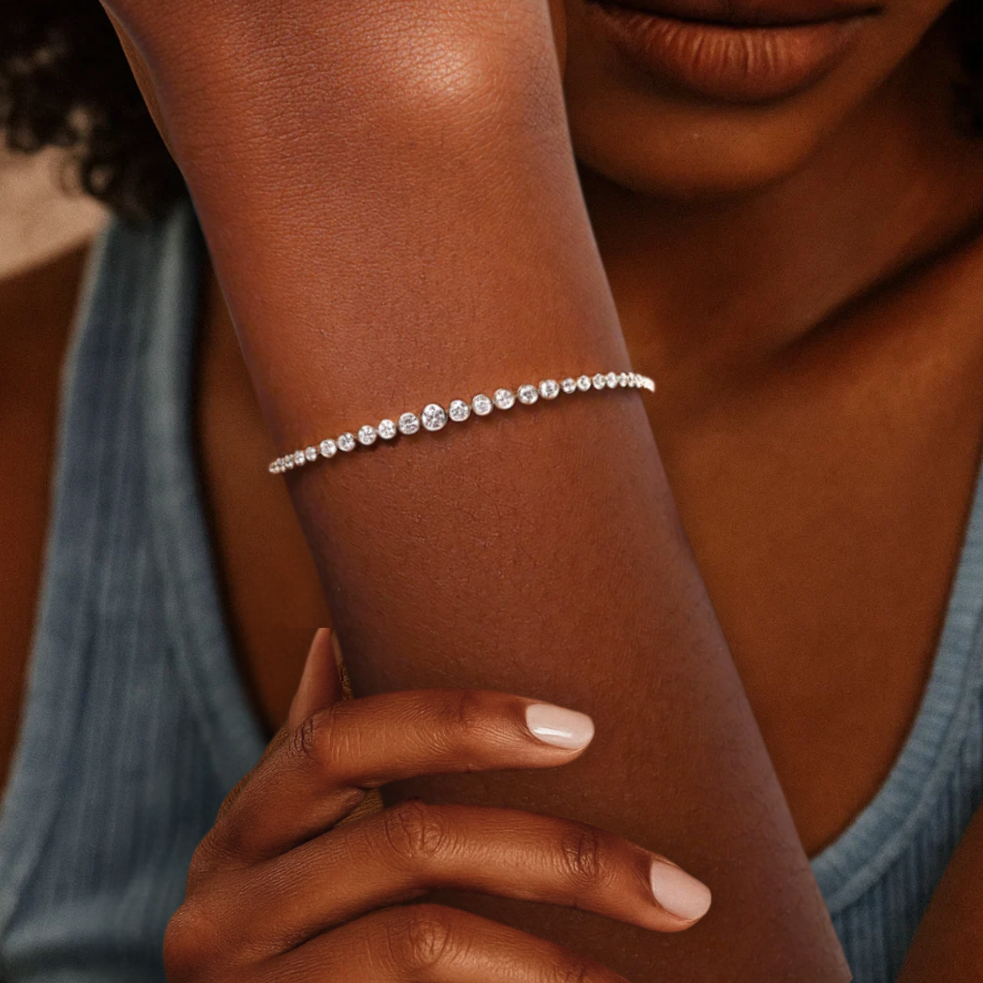 14K Solid Gold Tennis Bracelet 