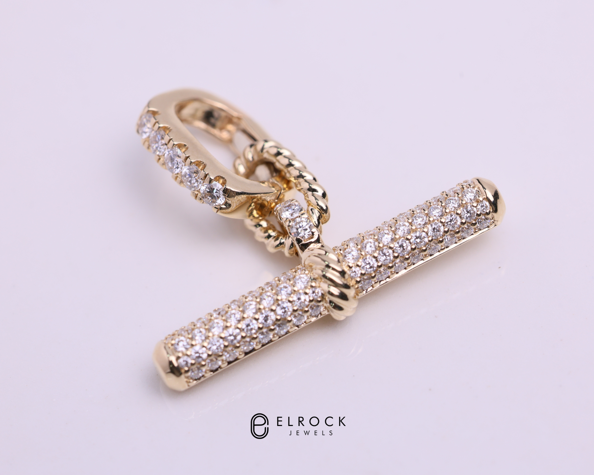 14K Gold Dainty Diamond Pave Pendant