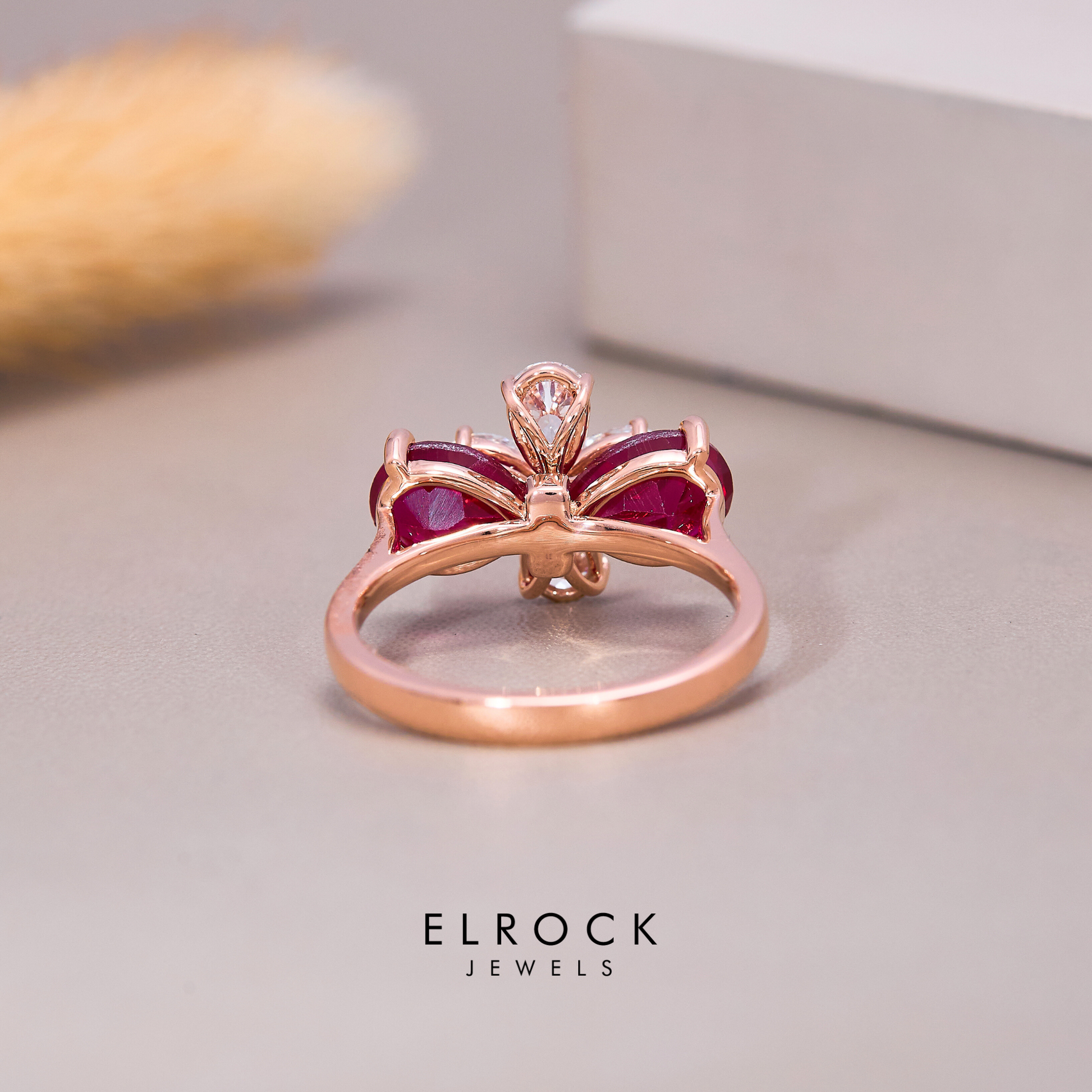 14k Solid Gold Floral Anniversary Ring