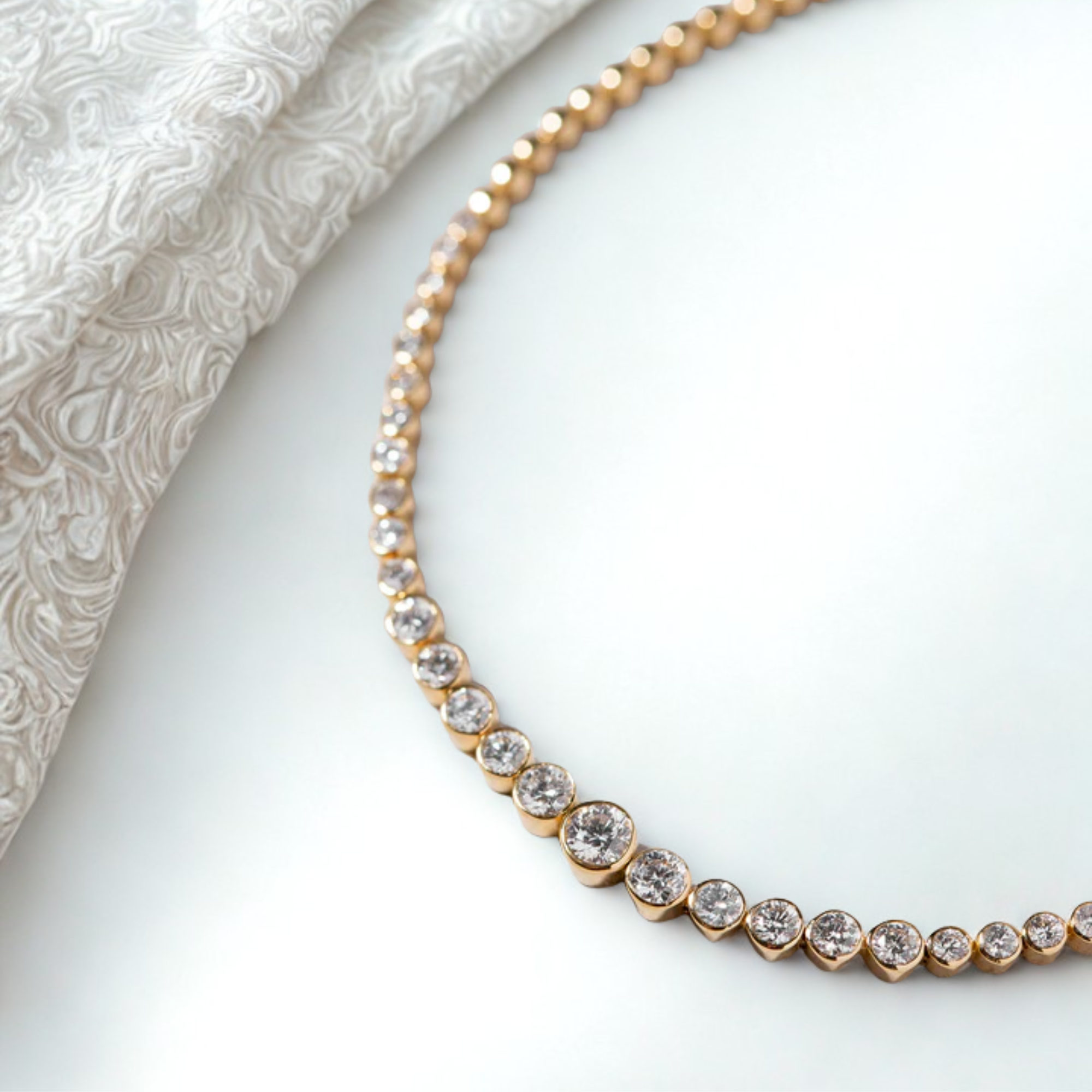 14K Solid Gold Tennis Bracelet 