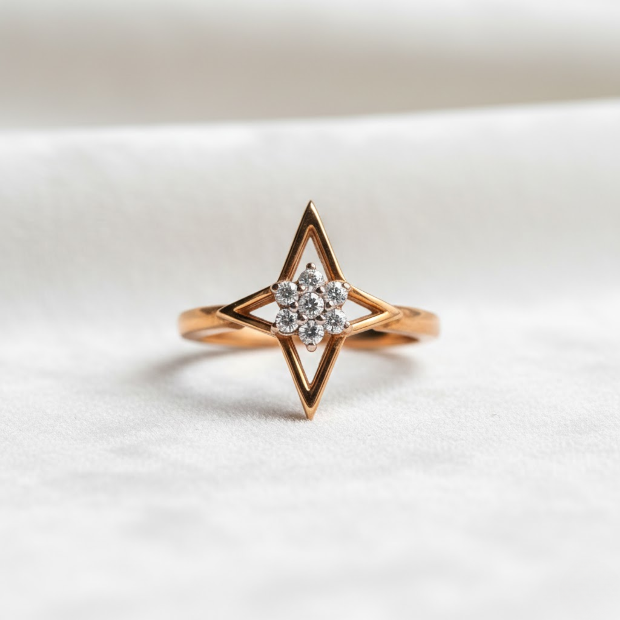 14K Gold North Star Stacking Ring
