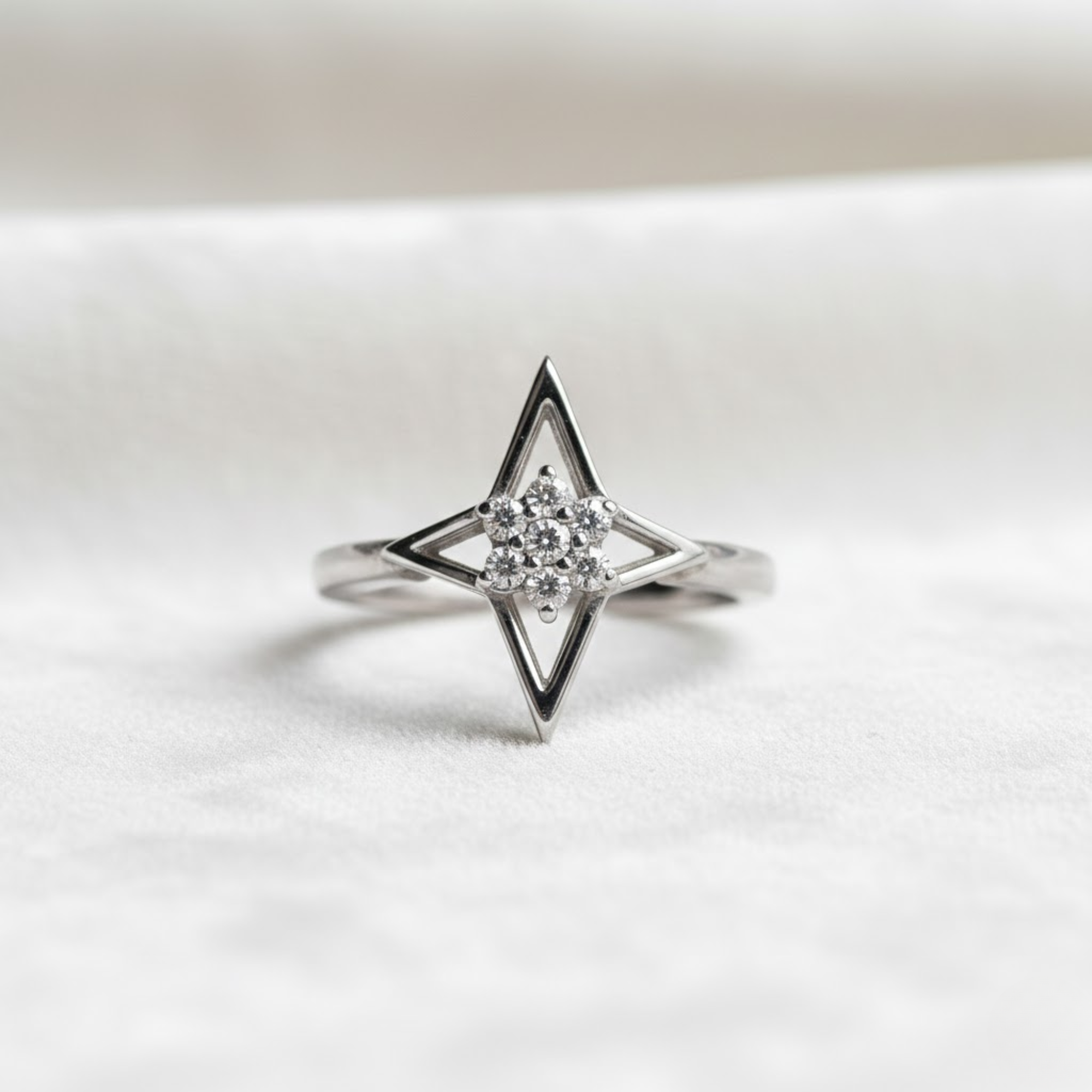 14K Gold North Star Stacking Ring